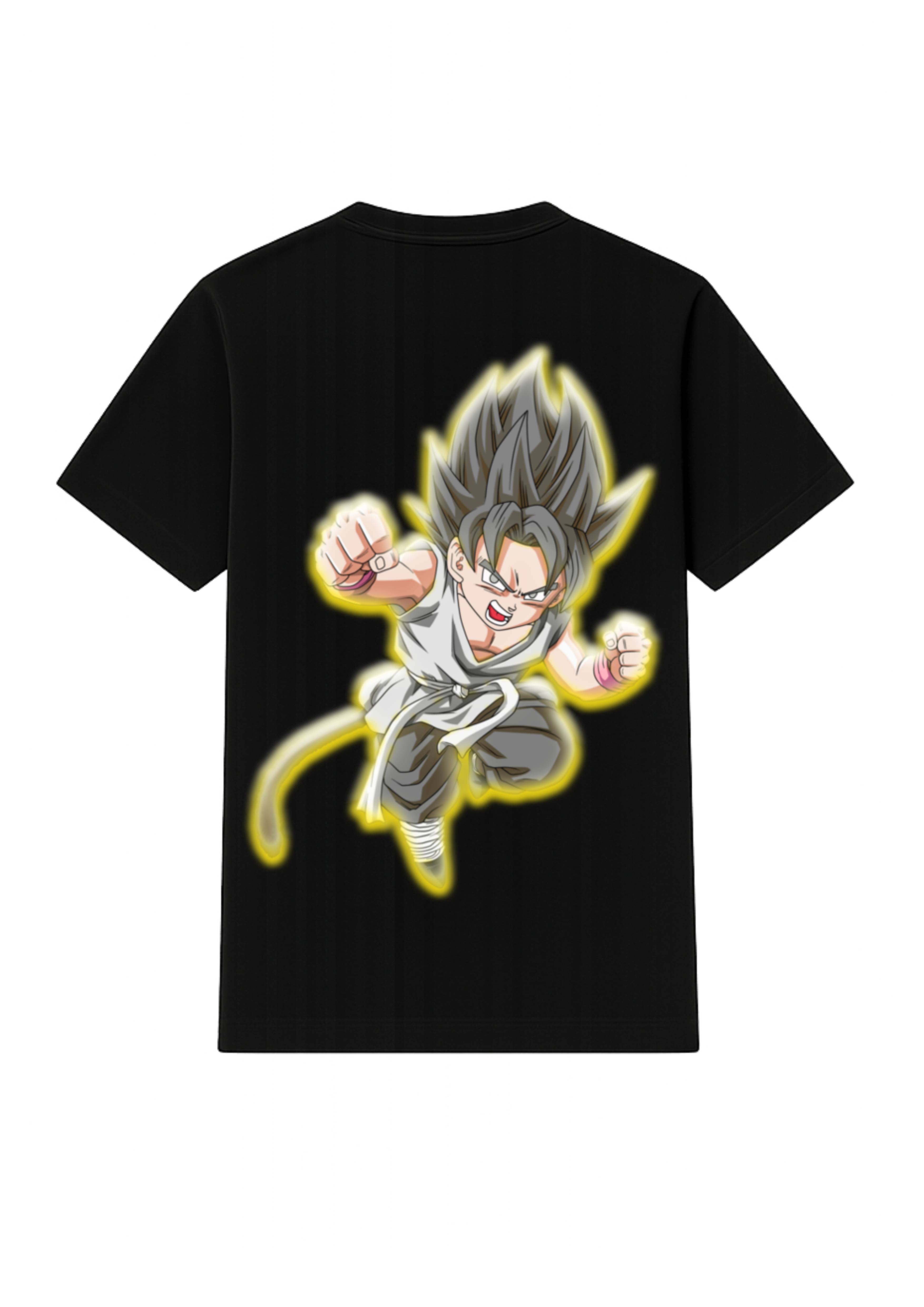 Gohan Back Print T Shirt White & Black