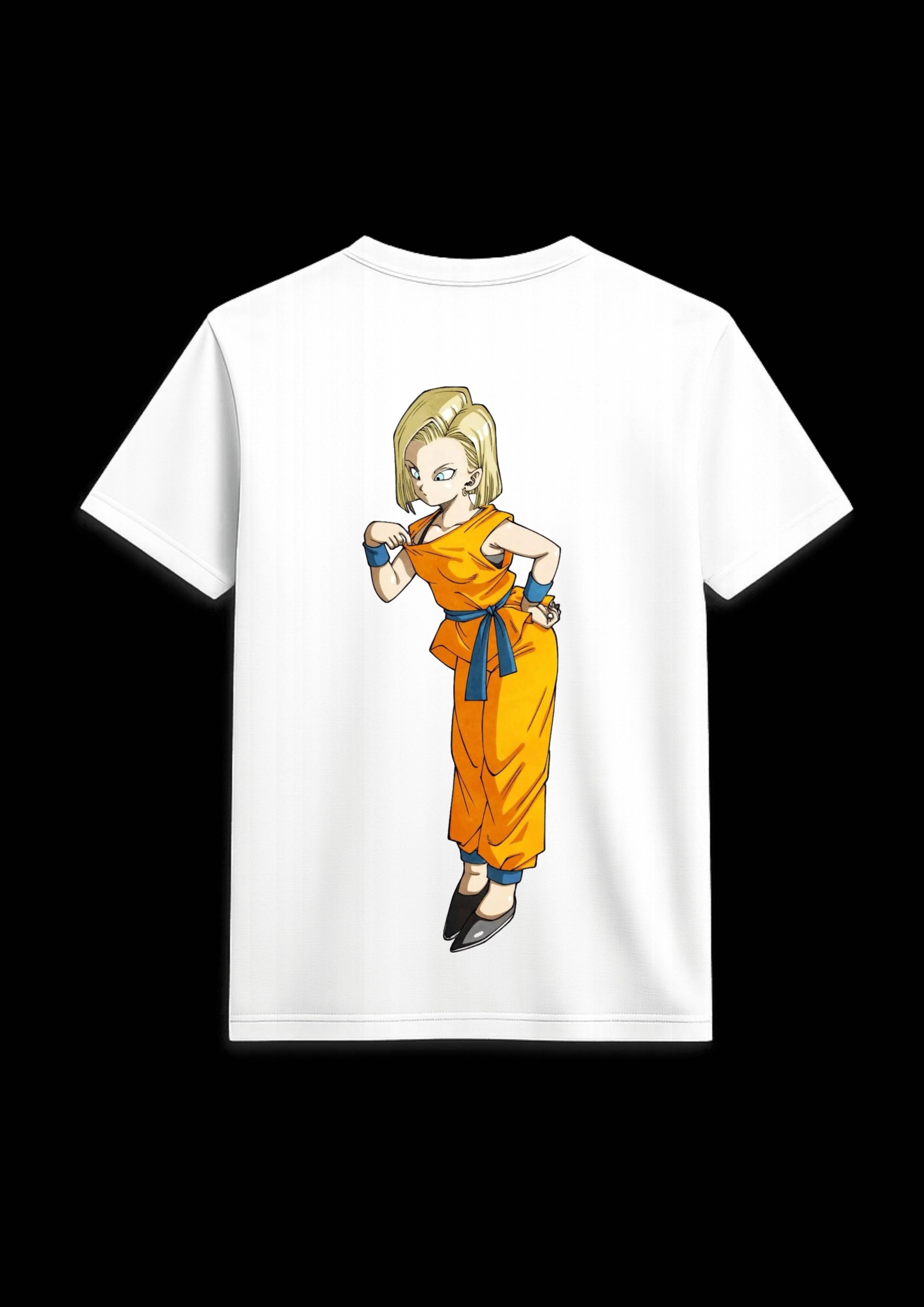 Bulma Back Side Print T Shirt White & Black