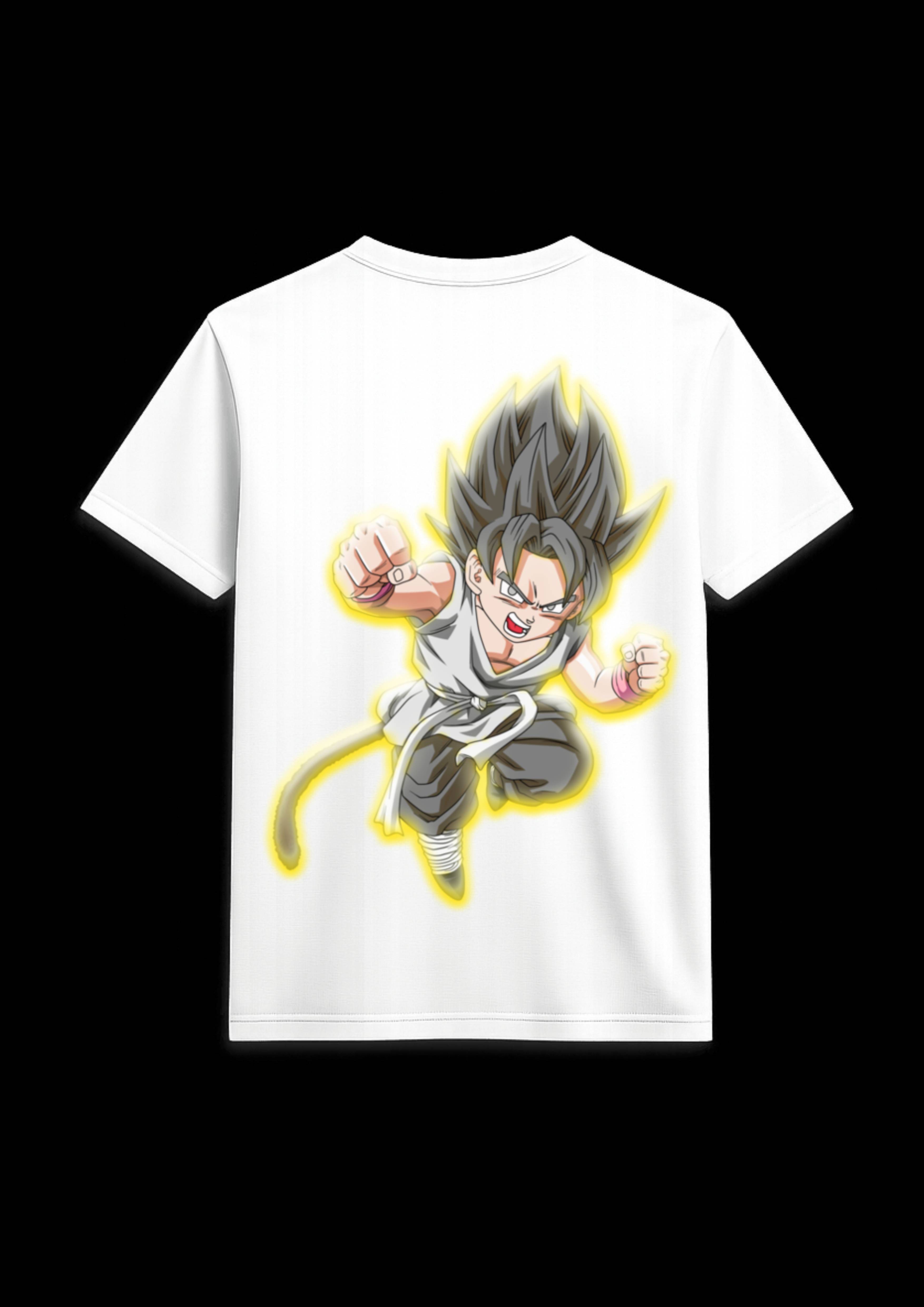 Gohan Back Print T Shirt White & Black