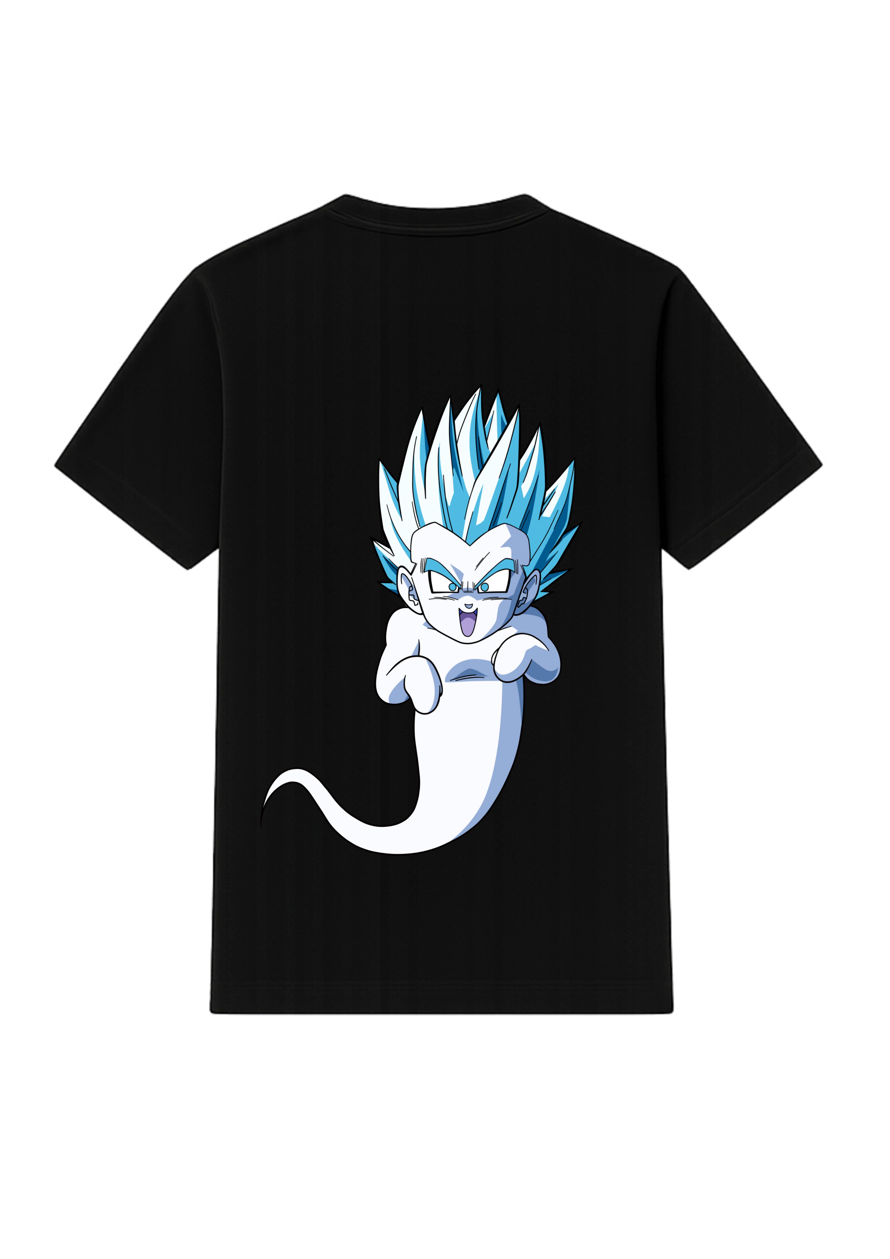 Goten Ghost Back Side Print T Shirt White & Black
