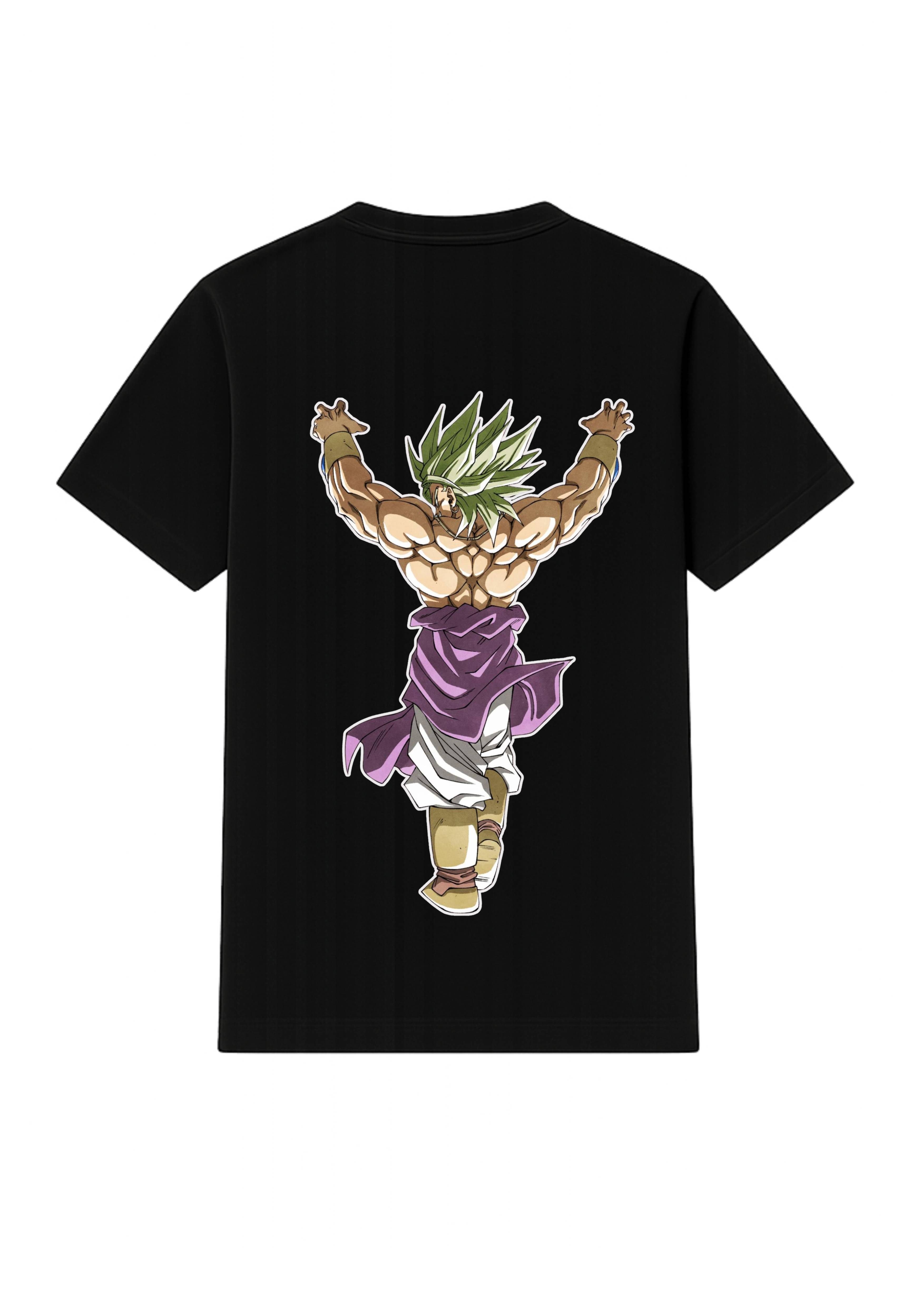 Broly – The Legendary Super Saiyan Back Side Print T Shirt White & Black