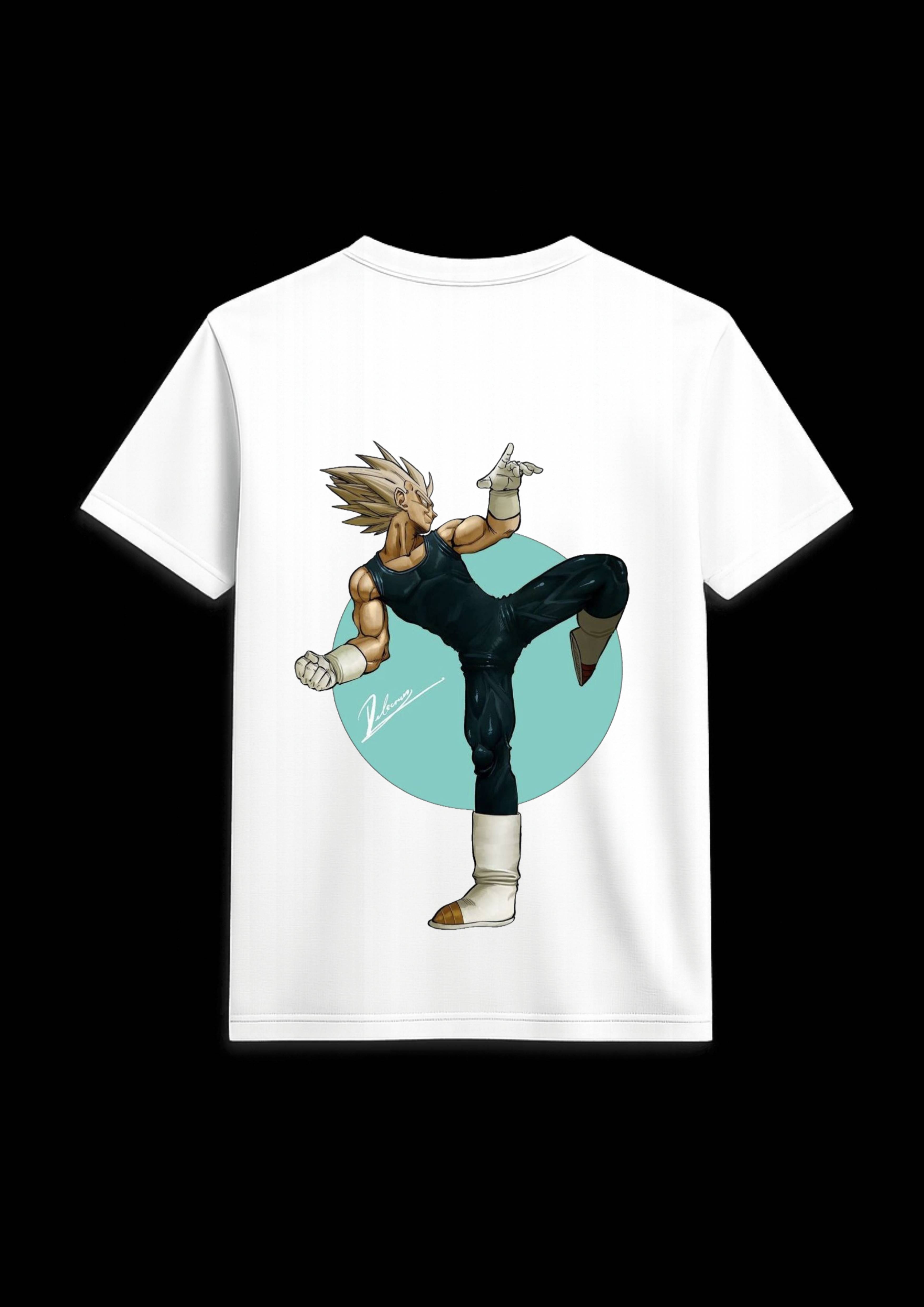 Vegeta Anime Fighter Print T-Shirt