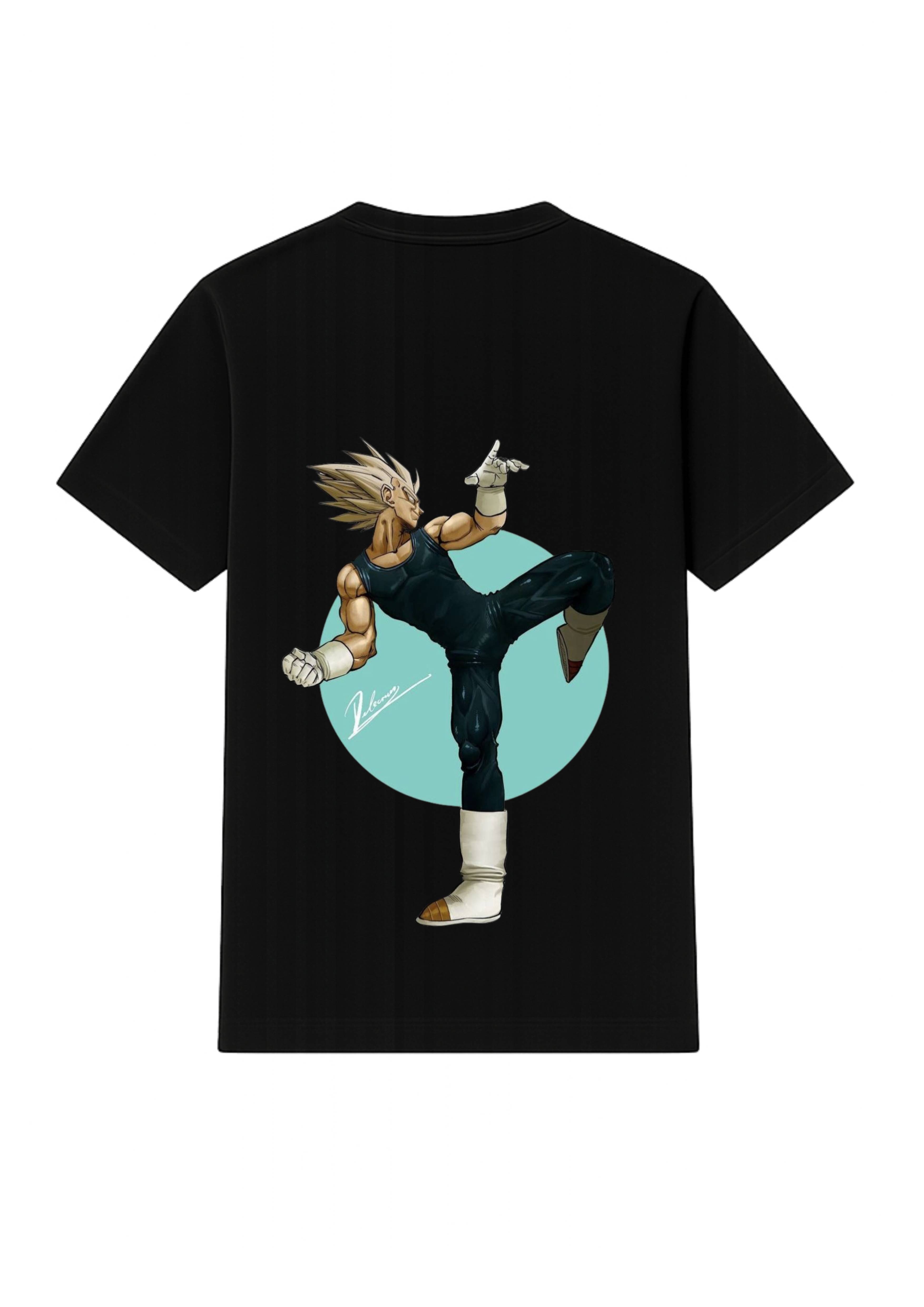 Vegeta Anime Fighter Print T-Shirt