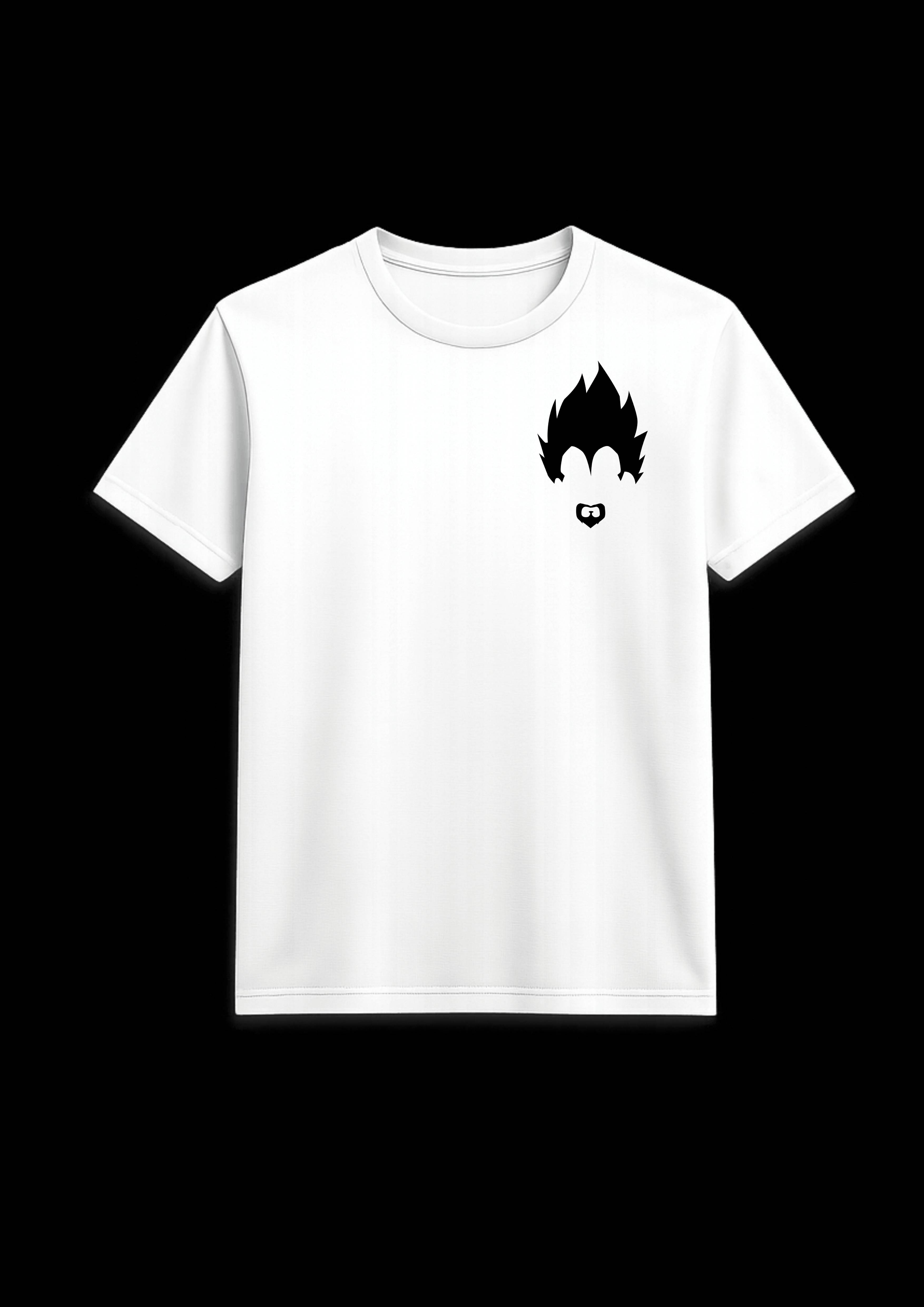 Vegeta Back Side Print White T Shirt 