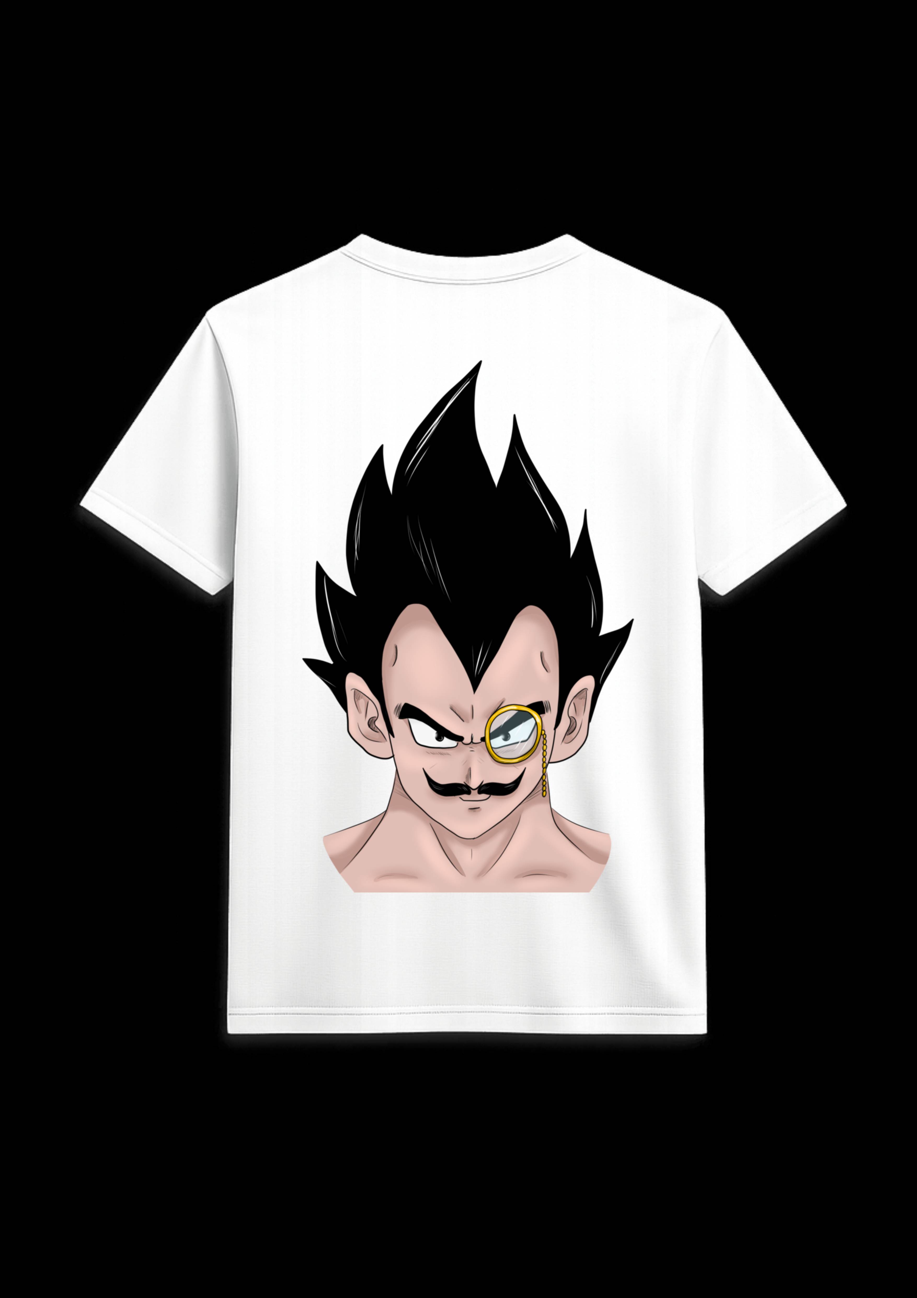 Vegeta Back Side Print White T Shirt 
