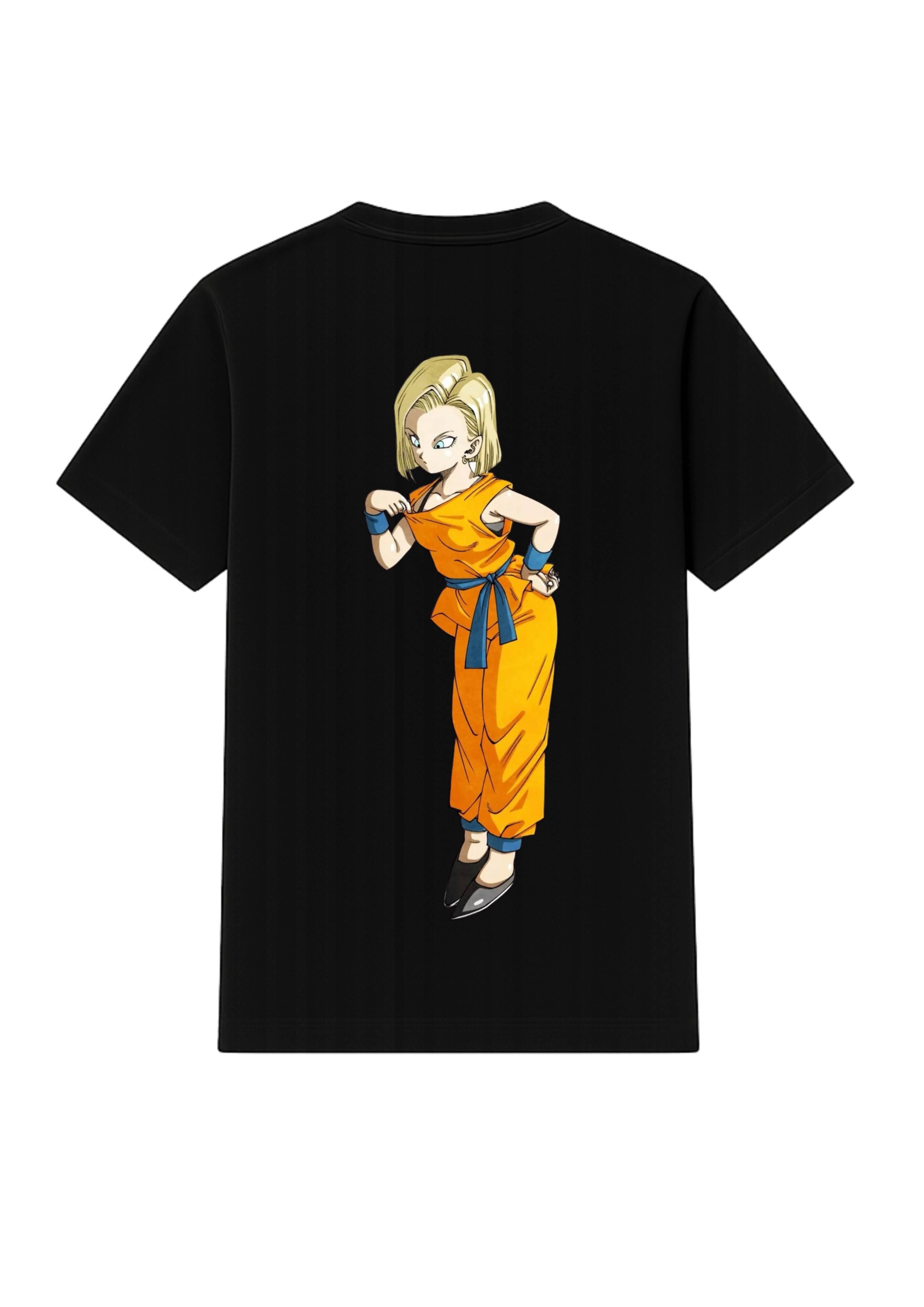 Bulma Back Side Print T Shirt White & Black