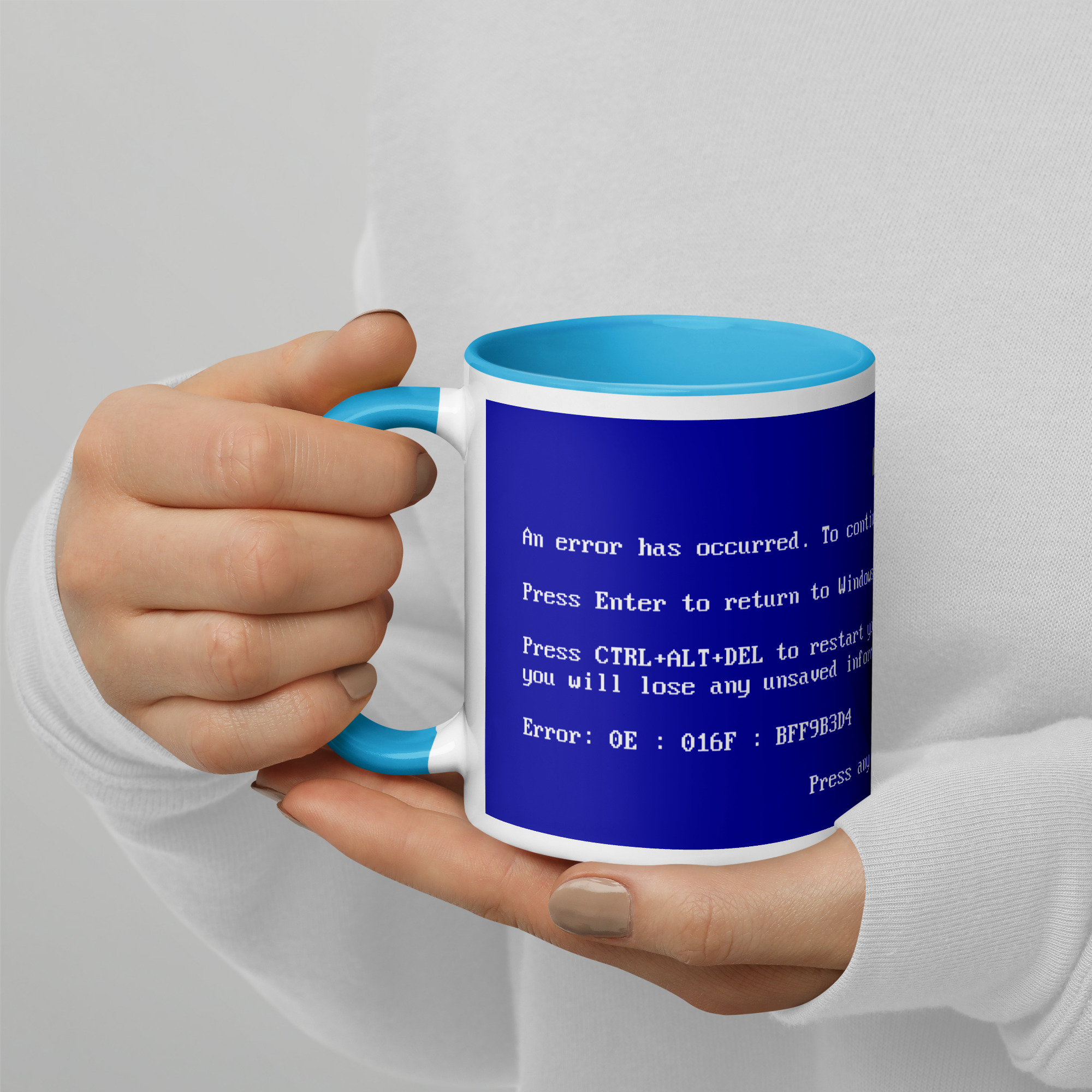 Windows Blue Screen of Death (BSOD) Mug with Color Inside
