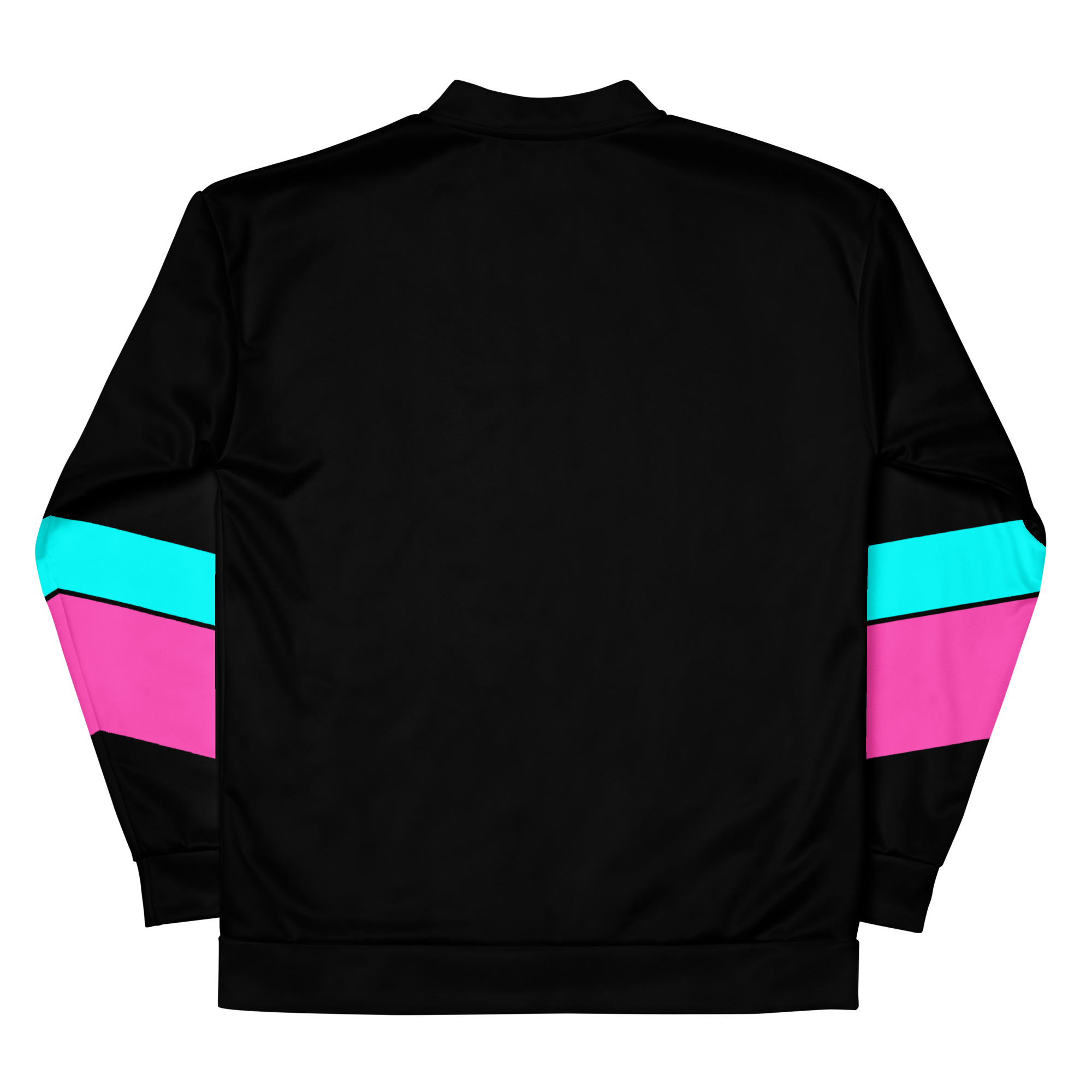 Chevron Teal Magenta 80s Unisex Bomber Jacket