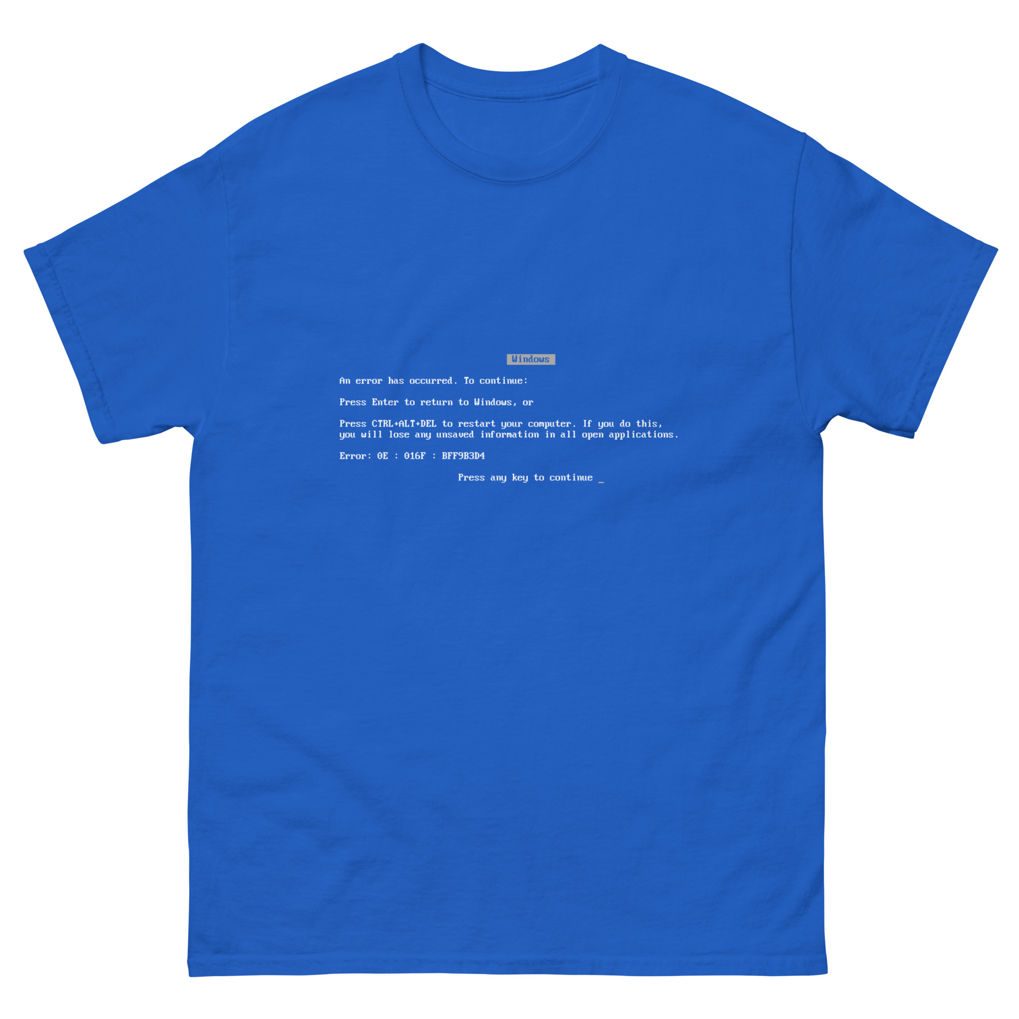 Windows Blue Screen of Death (BSOD) Unisex classic tee
