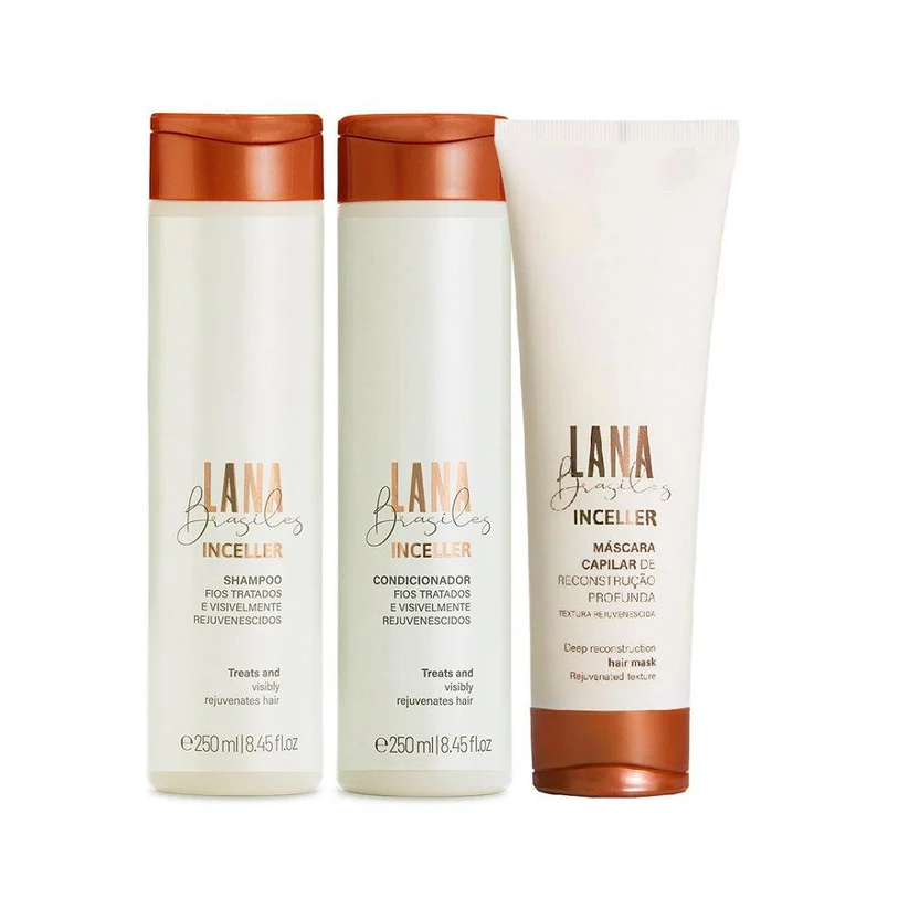 Shampoo e Condicionador Inceller 250ml + Máscara Reconstrução Capilar 250ml