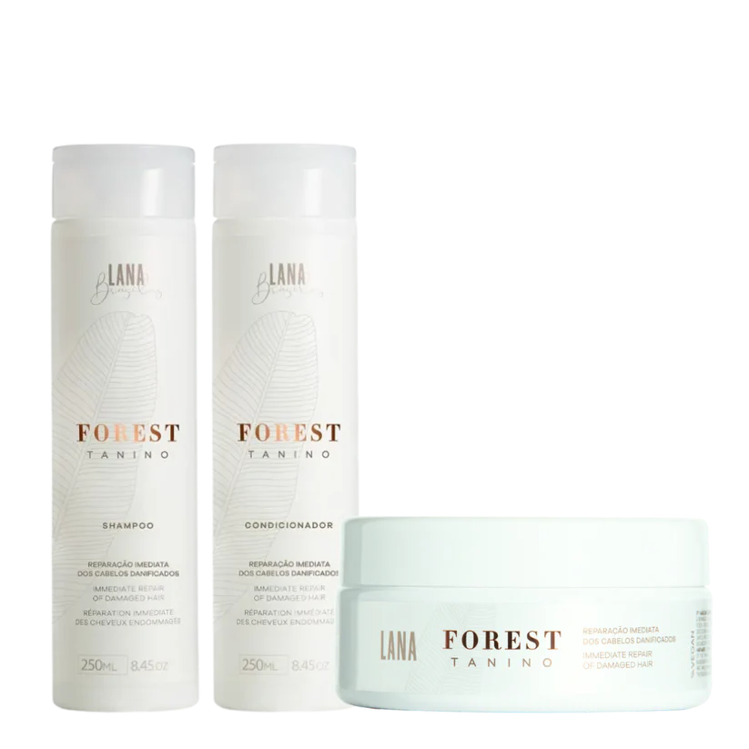 Kit Shampoo e Condicionador Forest Tanino 2x250ml + Mascara Capilar Forest Tanino De Reparação Imediata 200g