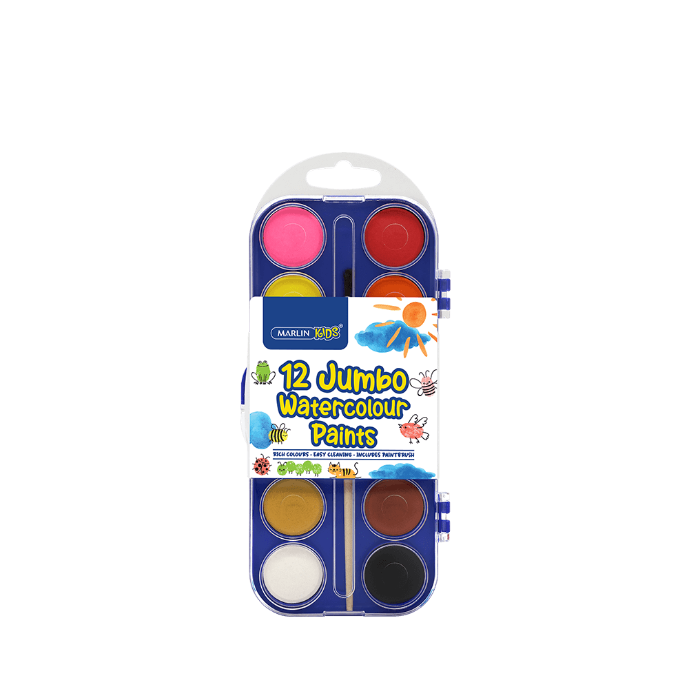 12 Jumbo Watercolour Paints