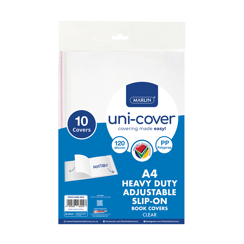 A4 Heavy Duty Adjustable Slip-On Book Covers