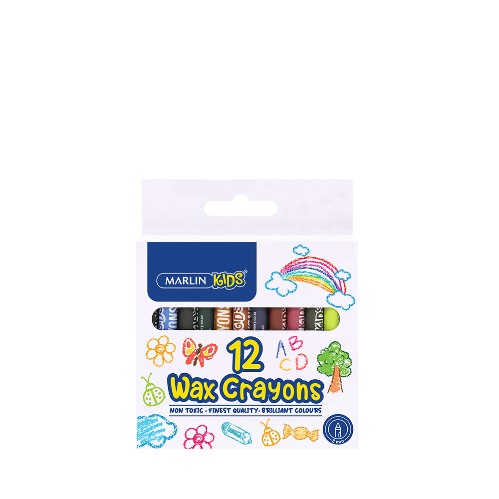 Marlin Kids Wax Crayons (12-Pack)