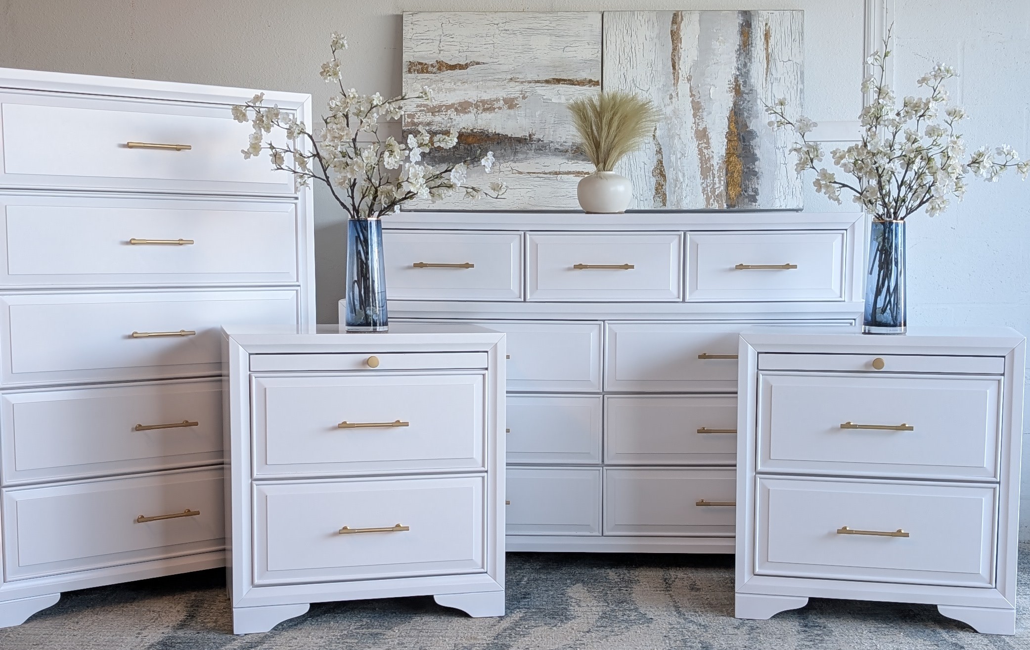 Modern White Bedroom Dresser Set