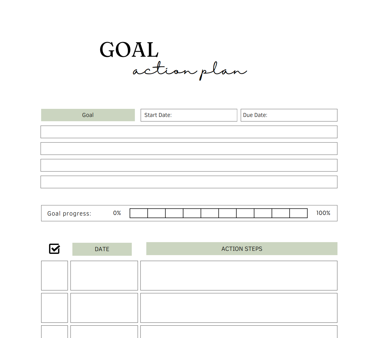 Goal Action Plan