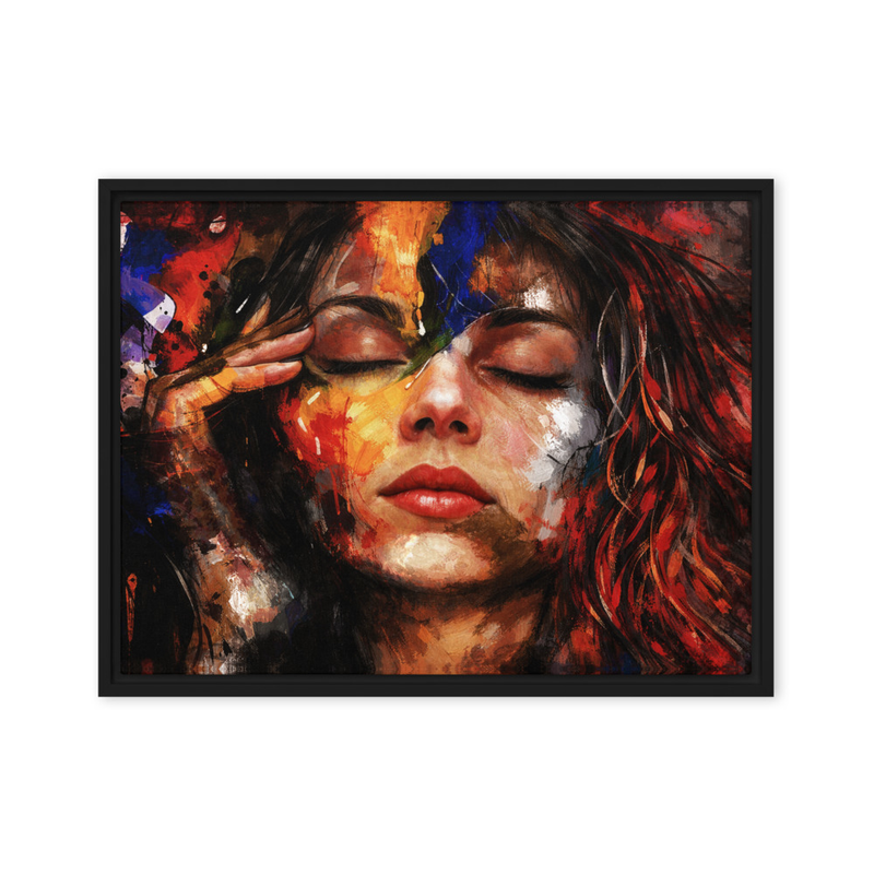 Inner Stillness – Abstract Portrait Framed canvas