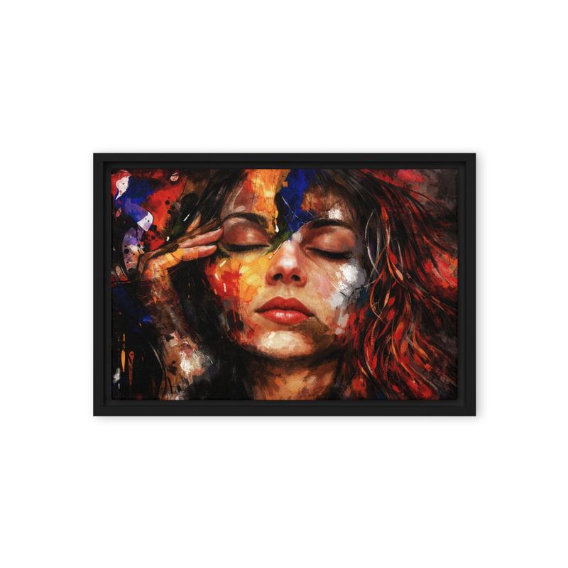 Inner Stillness – Abstract Portrait Framed canvas