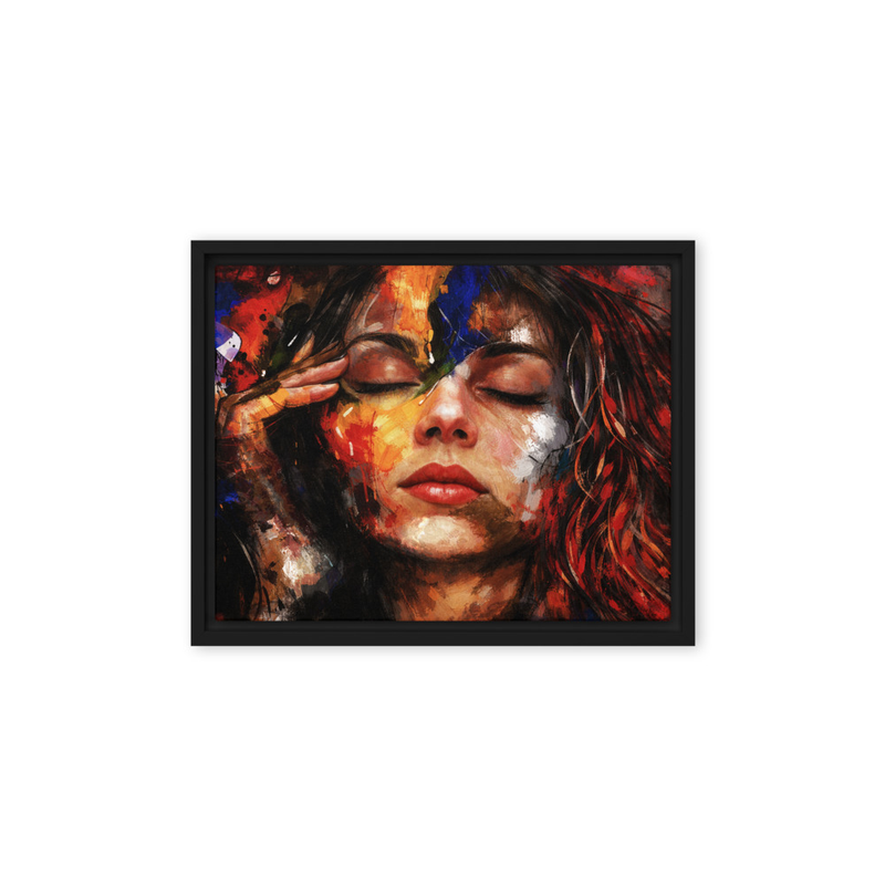 Inner Stillness – Abstract Portrait Framed canvas