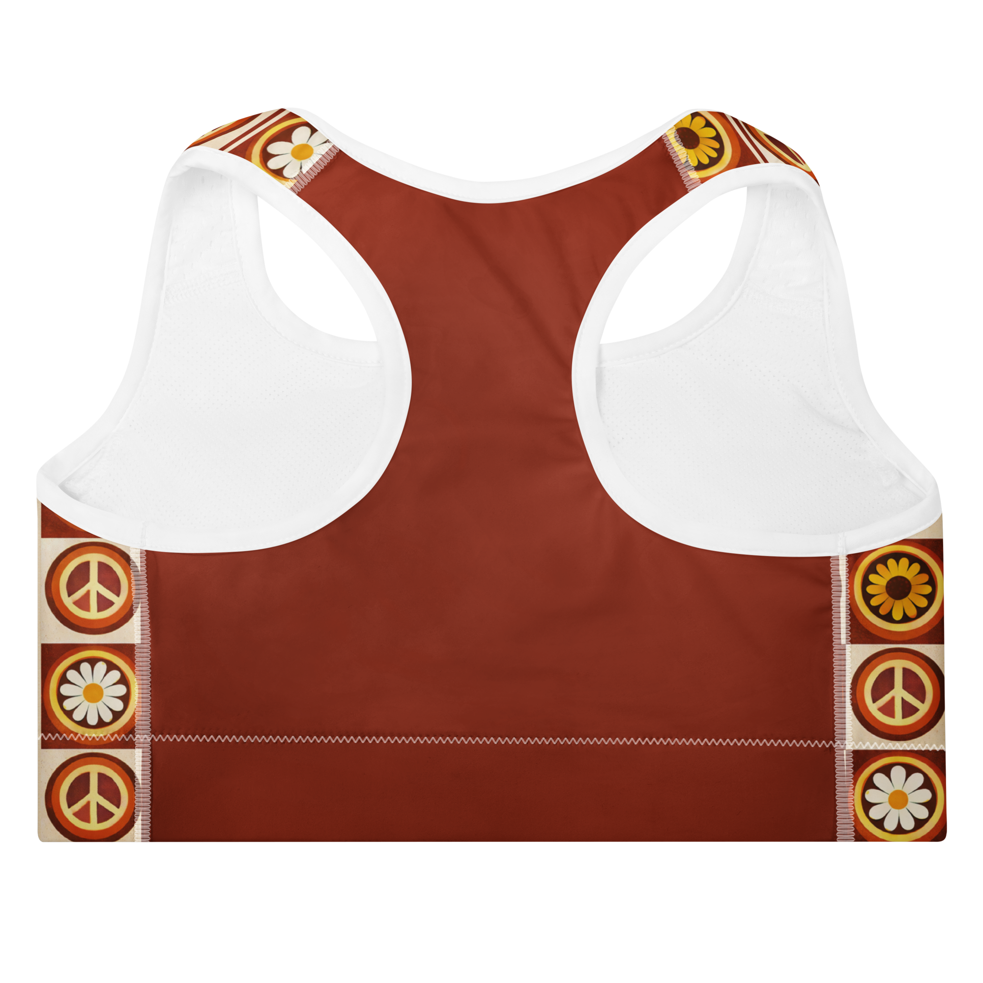 Peace & Love Retro Pattern Sports Bra