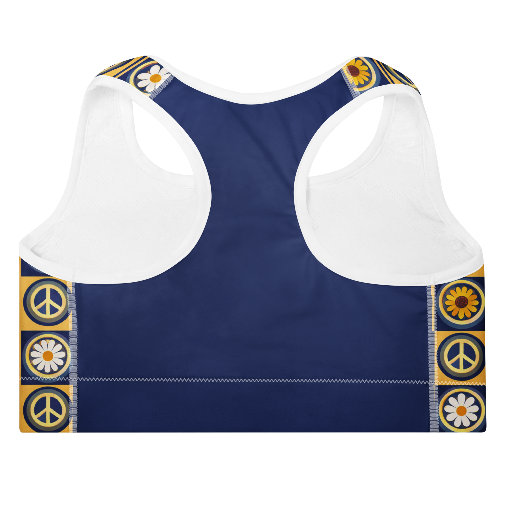 Peace & Love Retro Pattern Sports Bra