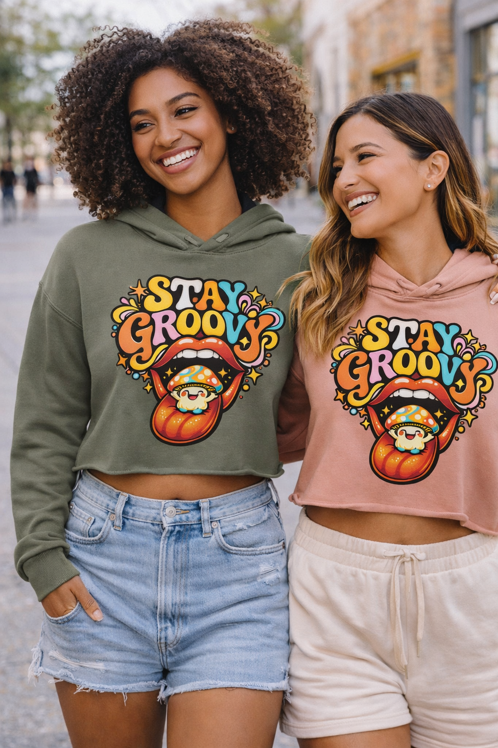 Stay Groovy Cropped Hoodie