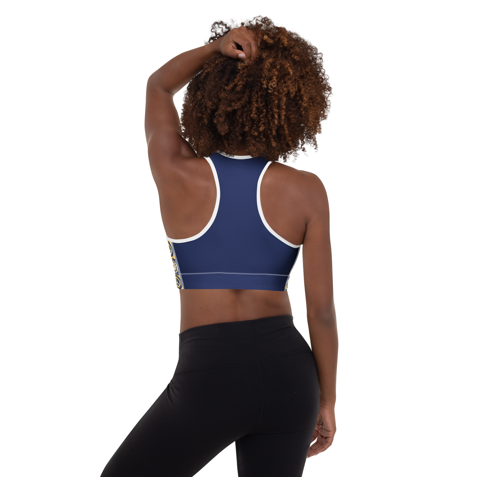 Peace & Love Retro Pattern Sports Bra