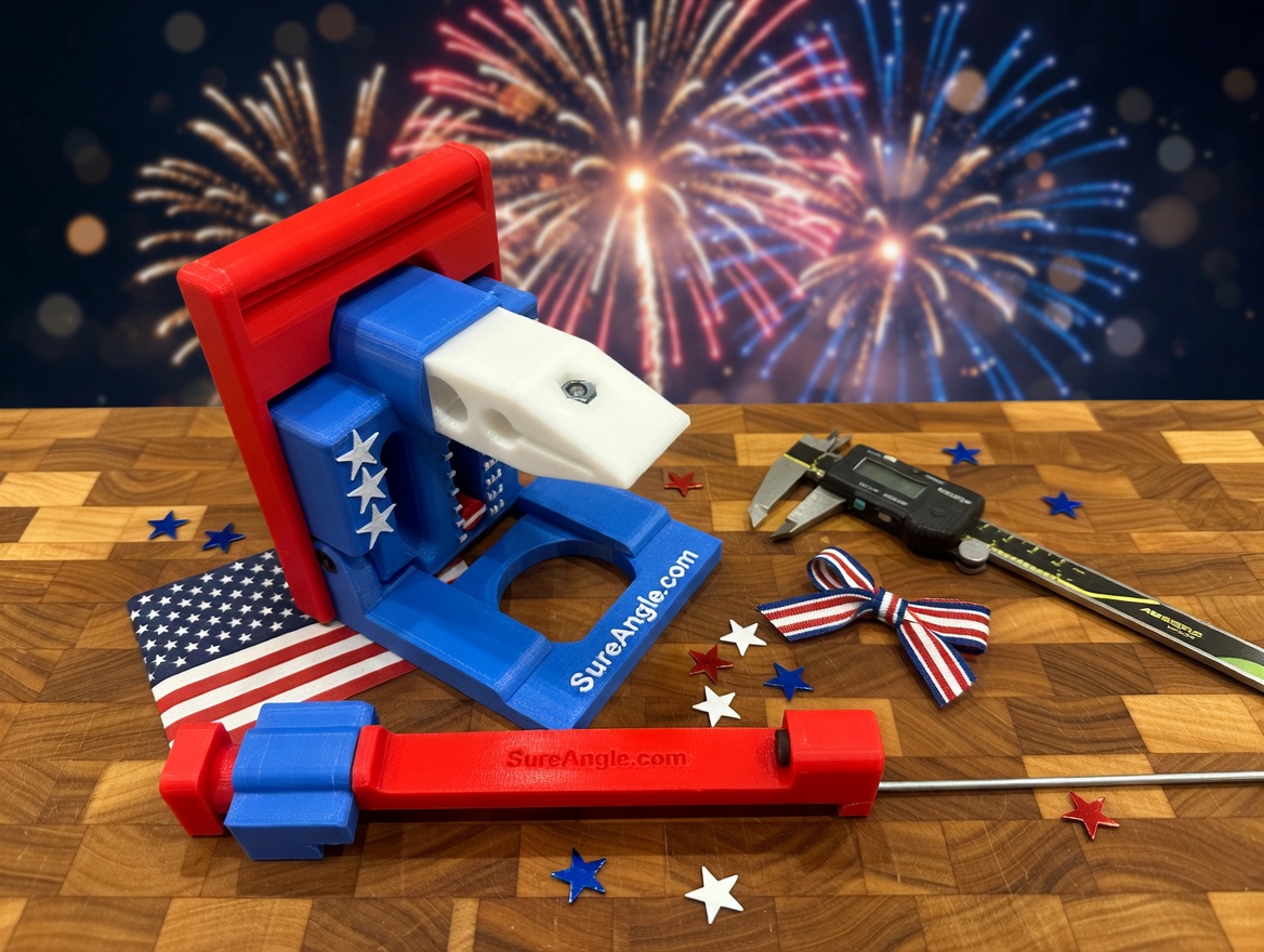 SAM-P Sure Angle DELUXE Parabolic Sharpener (Patriotic, folding edition) with 5 Diamond Hones