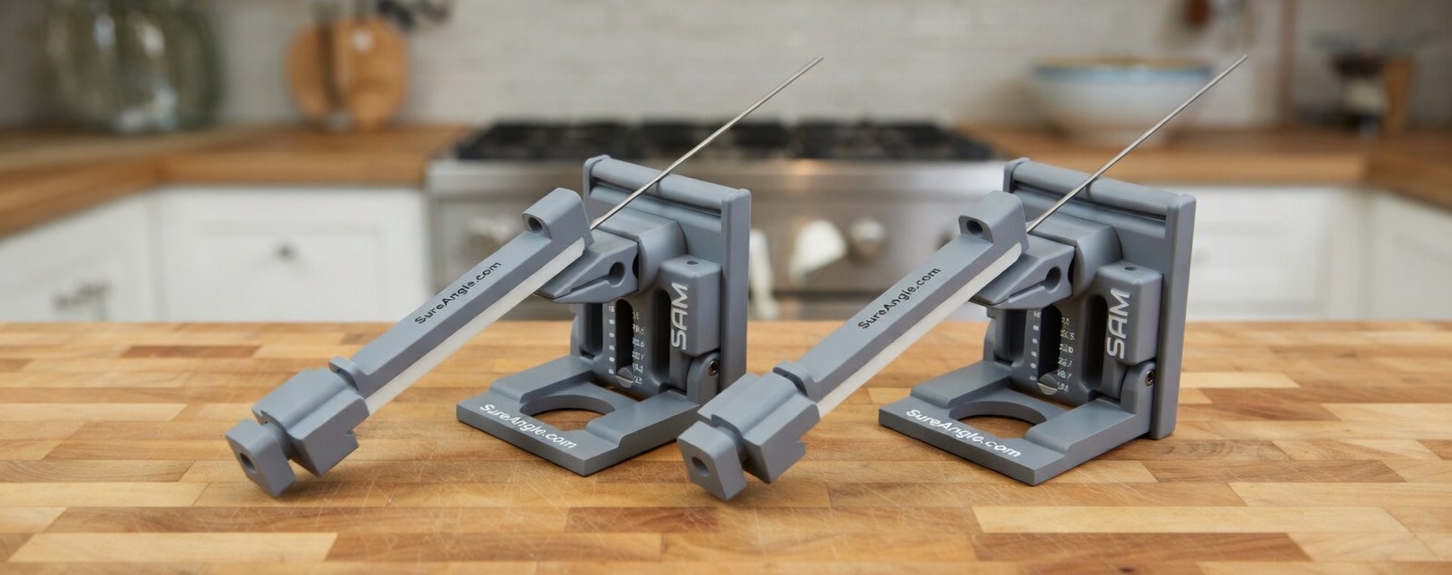 SAM-F-BOGO Two Folding Sure Angle Parabolic Sharpeners with Diamond Hones