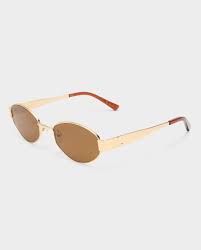 Retro Gold Oval Sunglasses