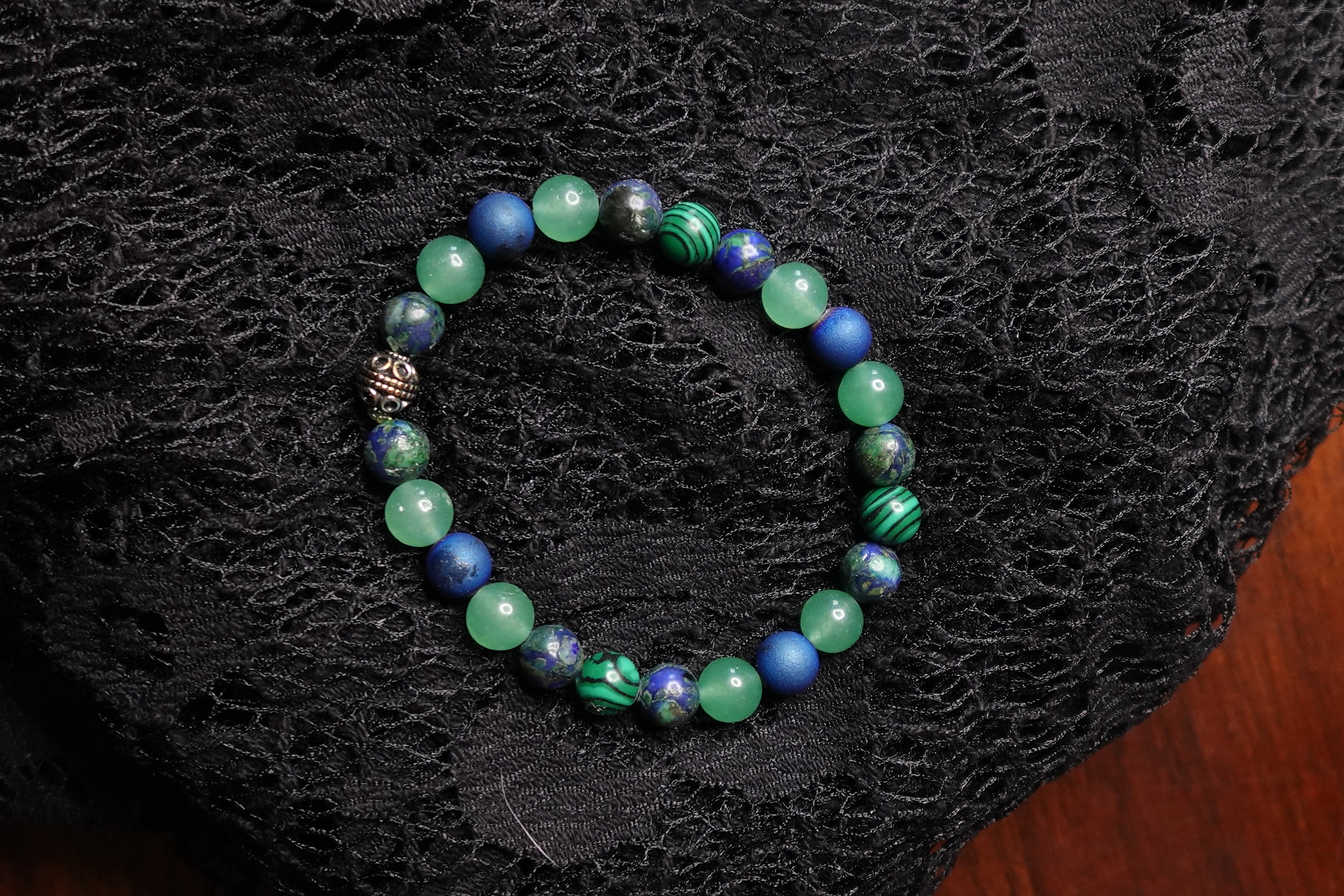 Mint Quartz, Malachite, Picaso Jasper Bracelet