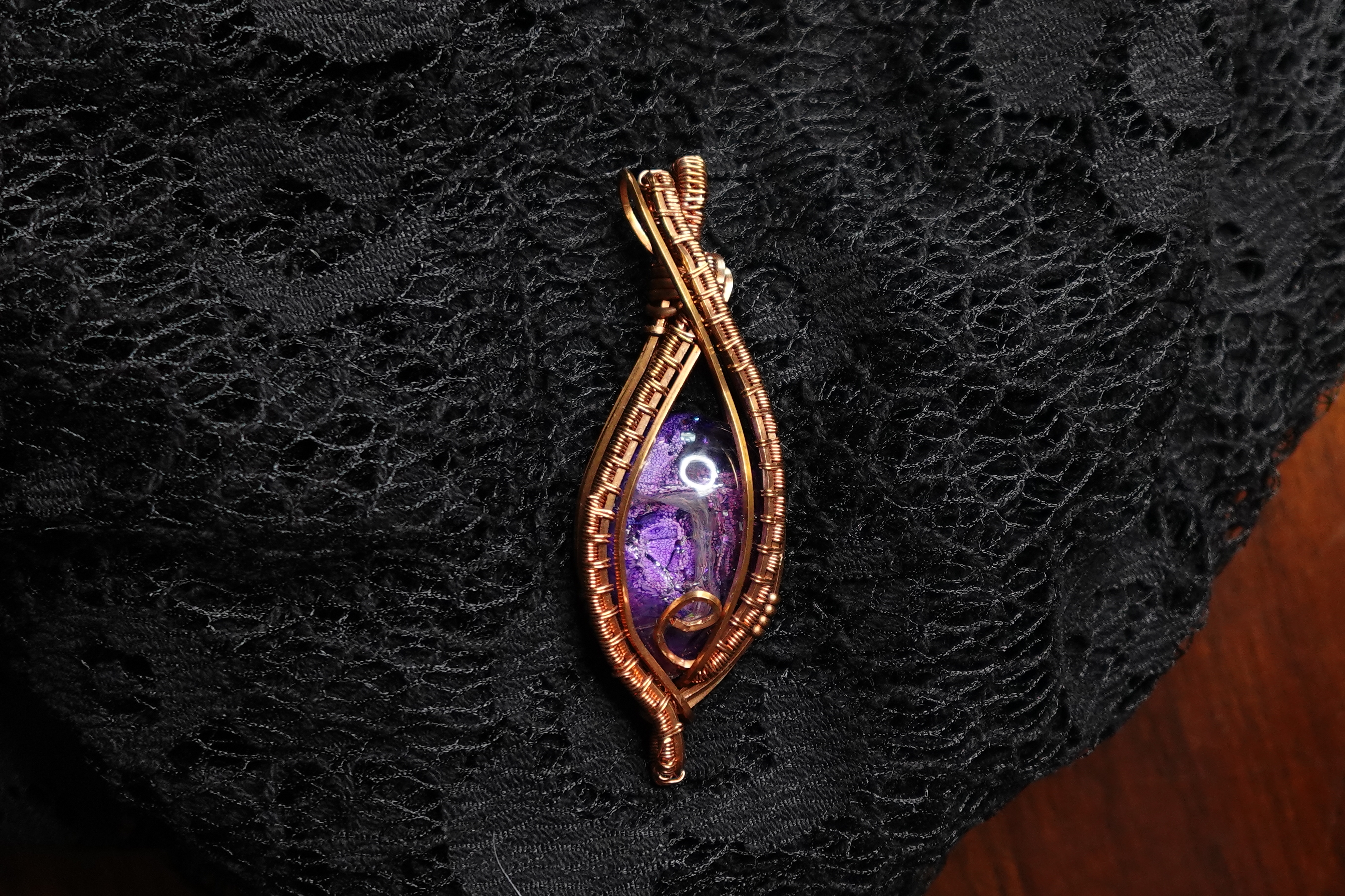 Flashy Purple Petri Resin Pendant