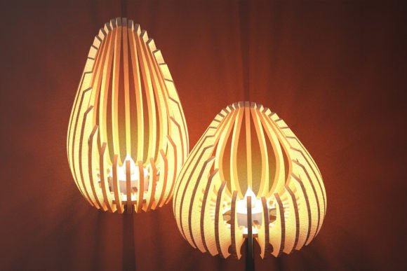 Modern Wooden Sculpture Lamp
