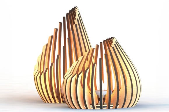 Modern Wooden Sculpture Lamp