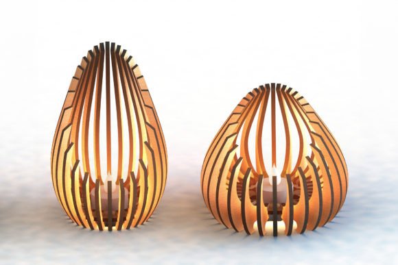 Modern Wooden Sculpture Lamp