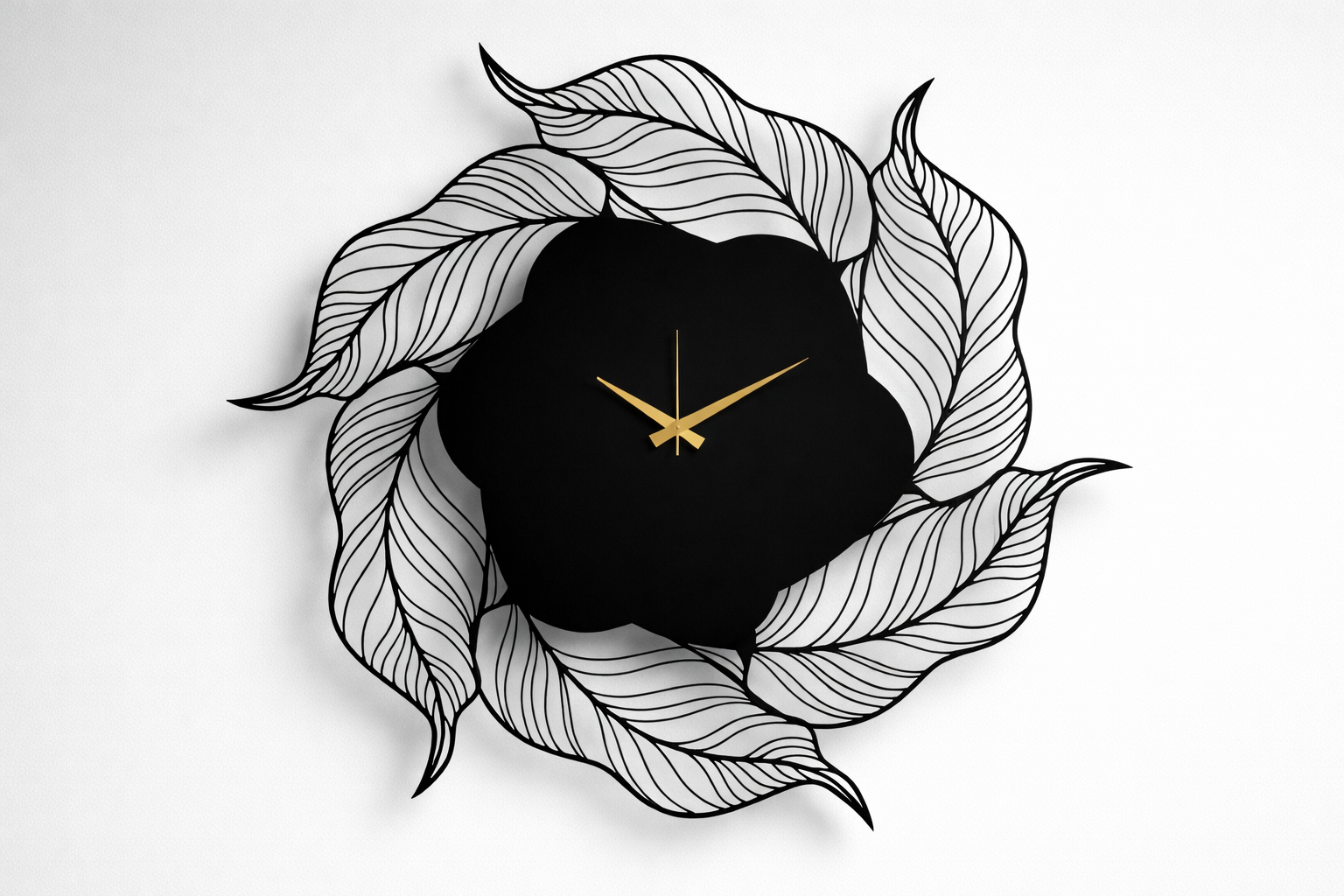Floral Leaf Wall Clock