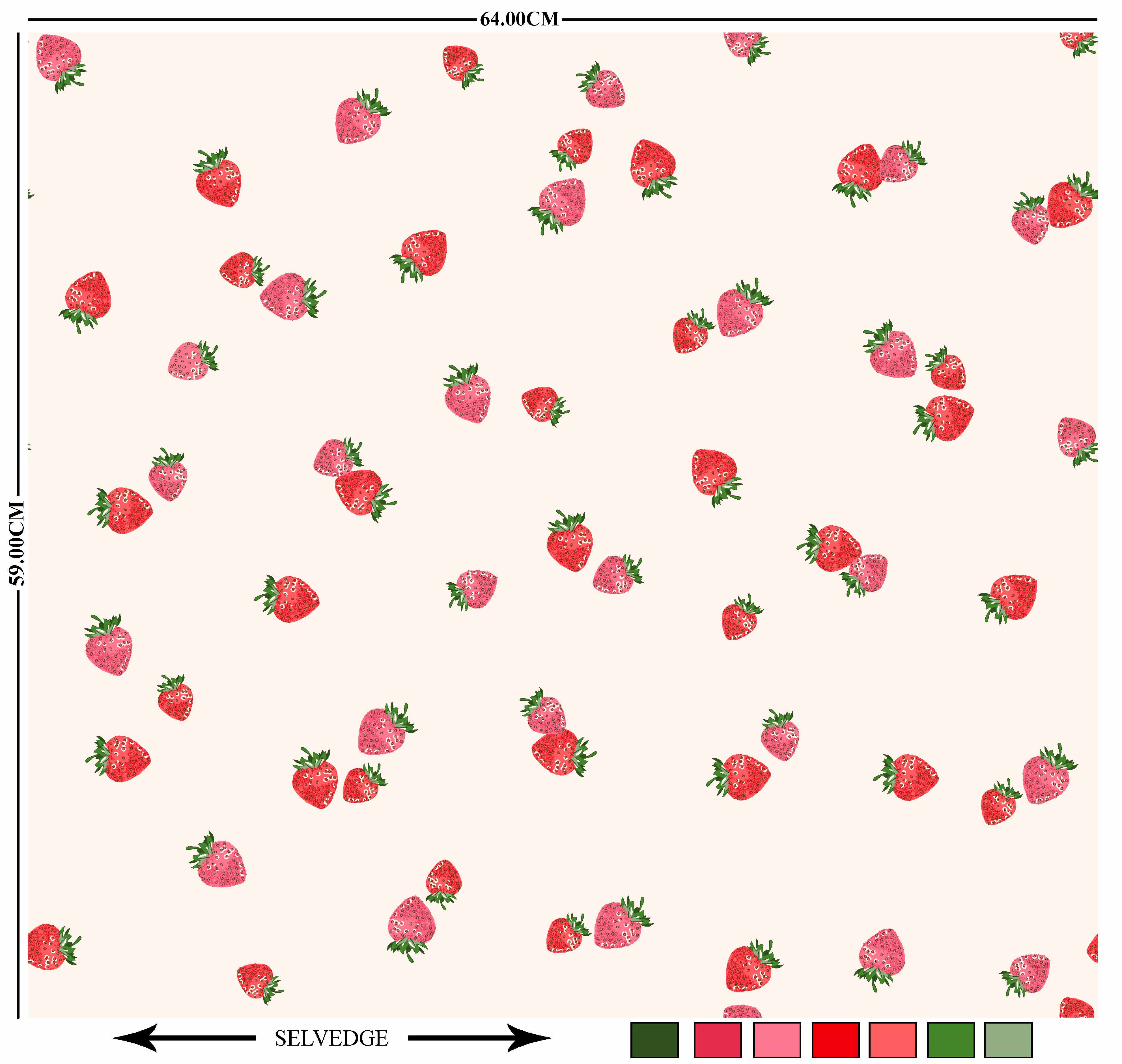 Strawberry Scatter Digital Pattern