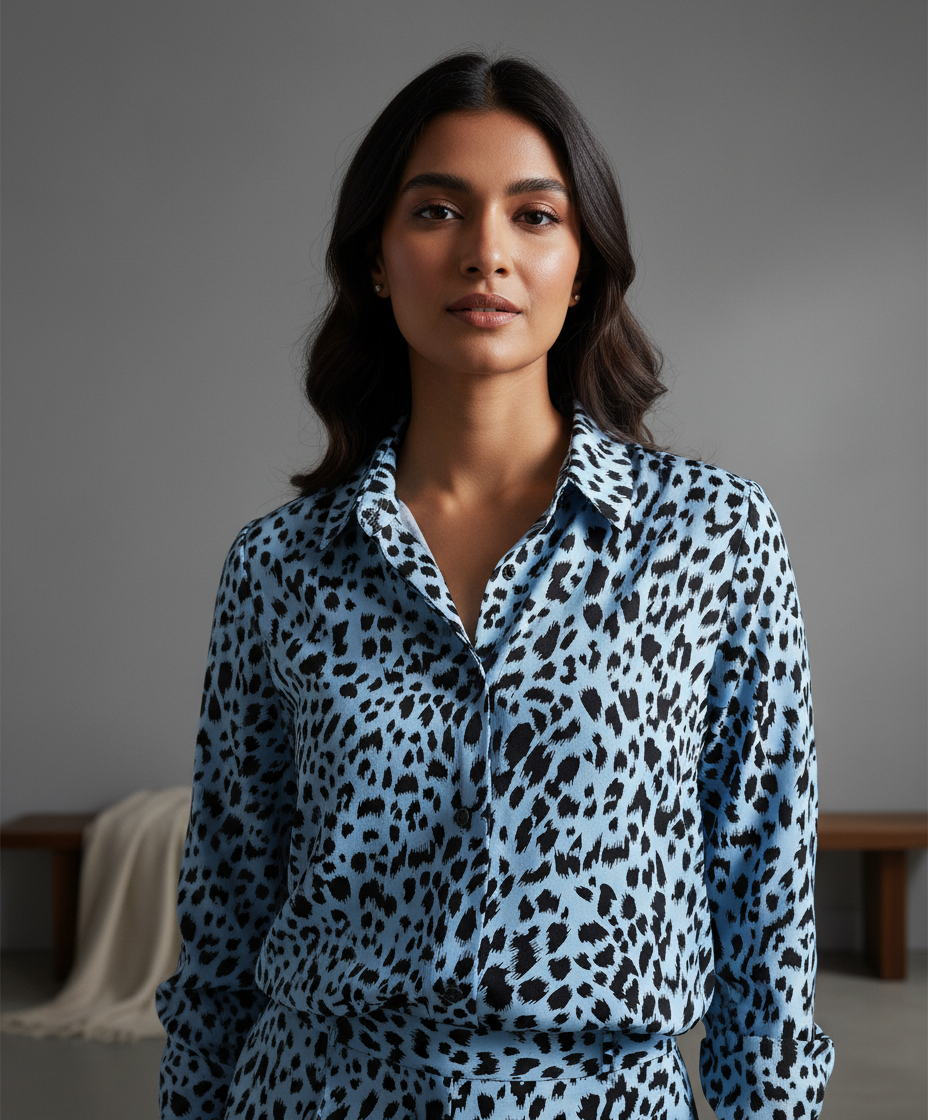 Blue Leopard Digital Pattern