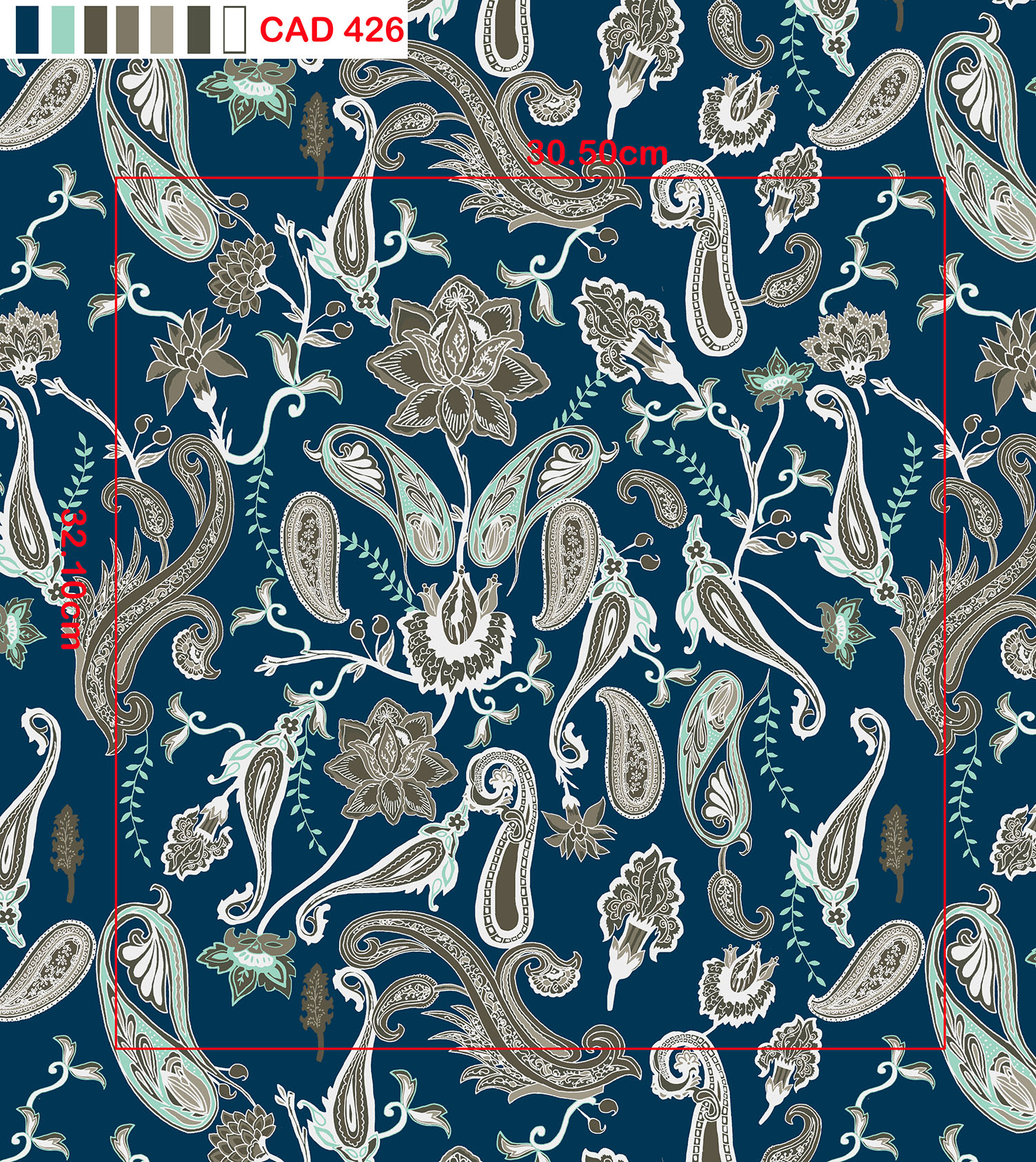 Paisley Floral Digital Pattern