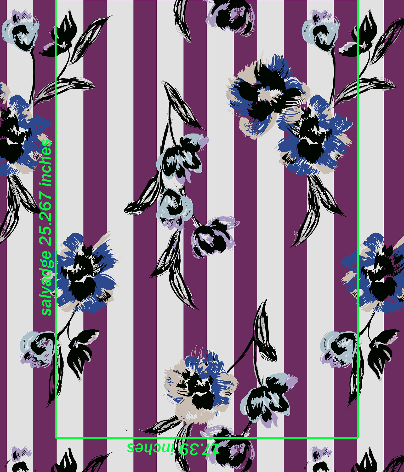 Floral Stripe Digital Pattern