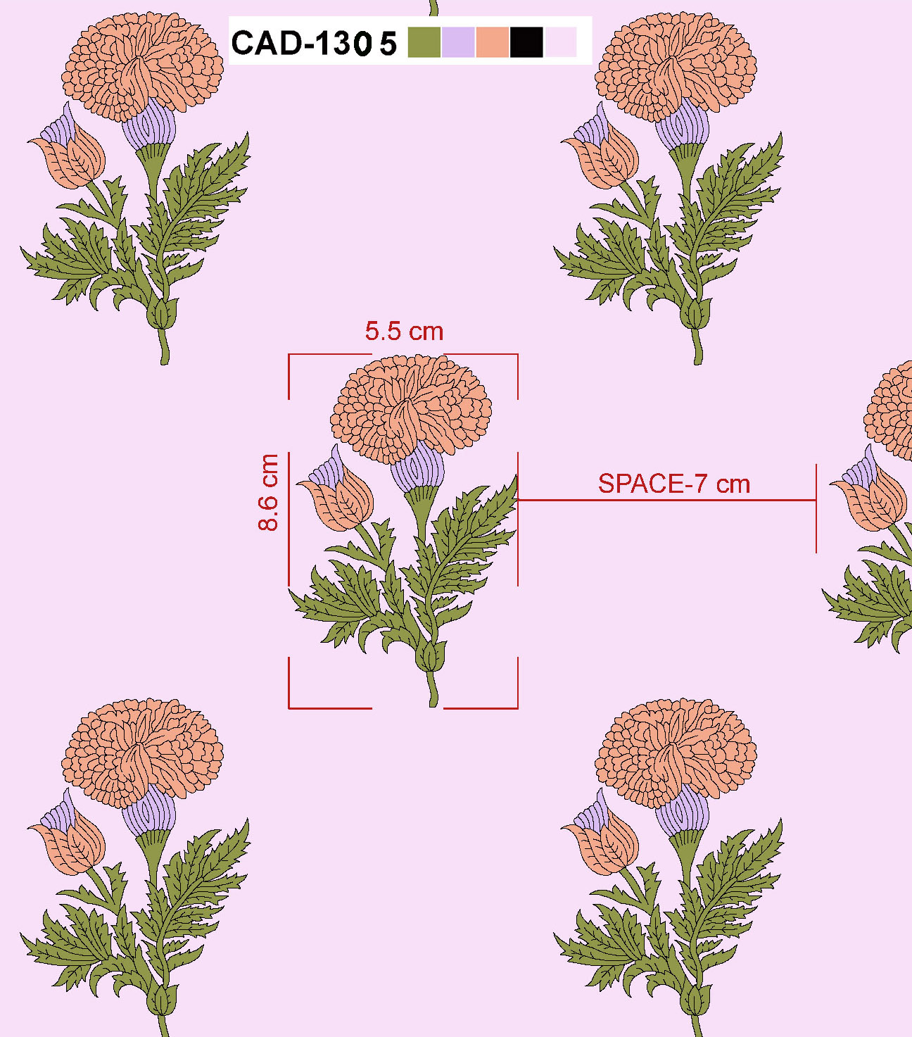 Floral Boota Block Pattern