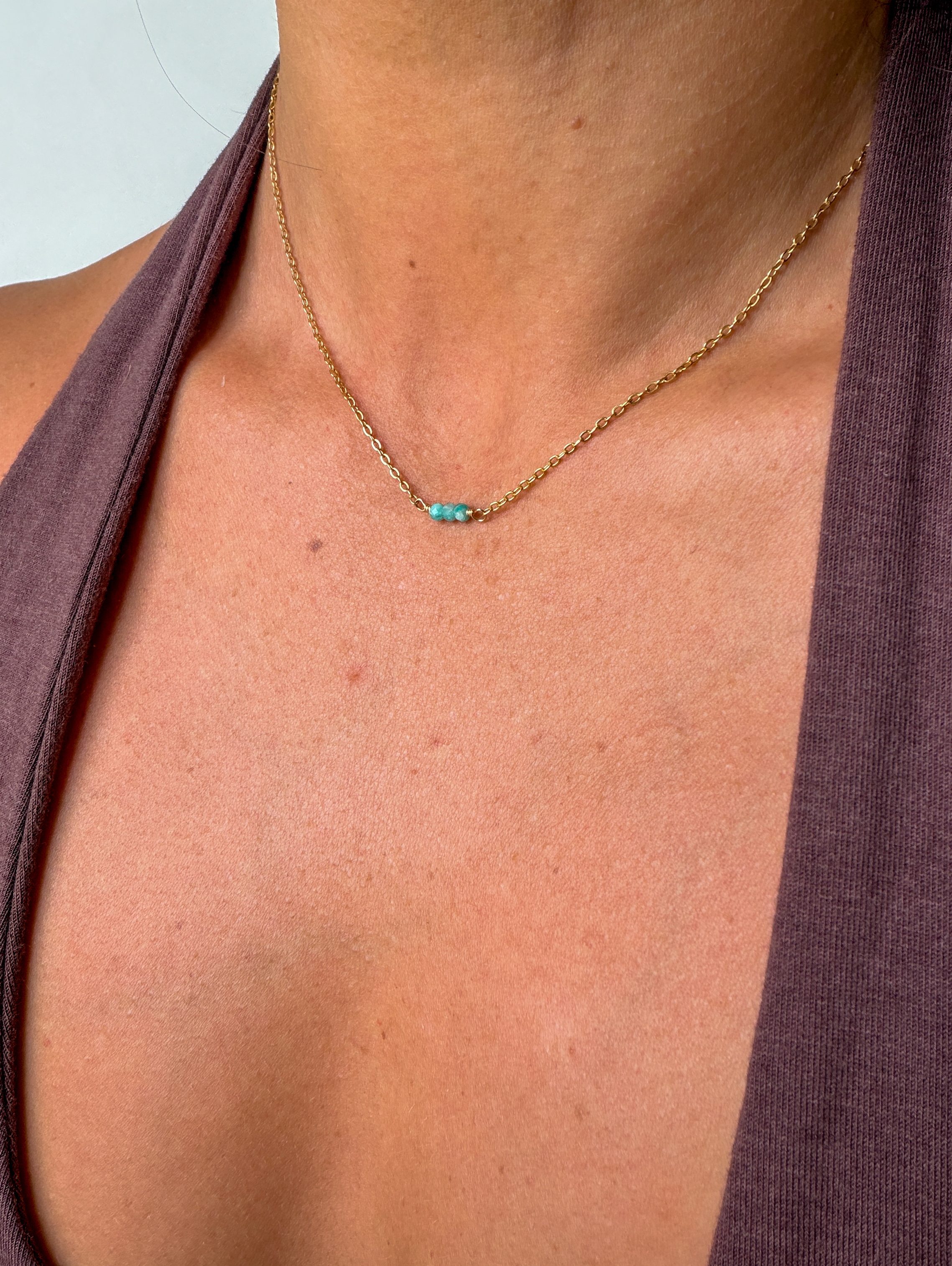 Gold Filled Blue Apatite Necklace