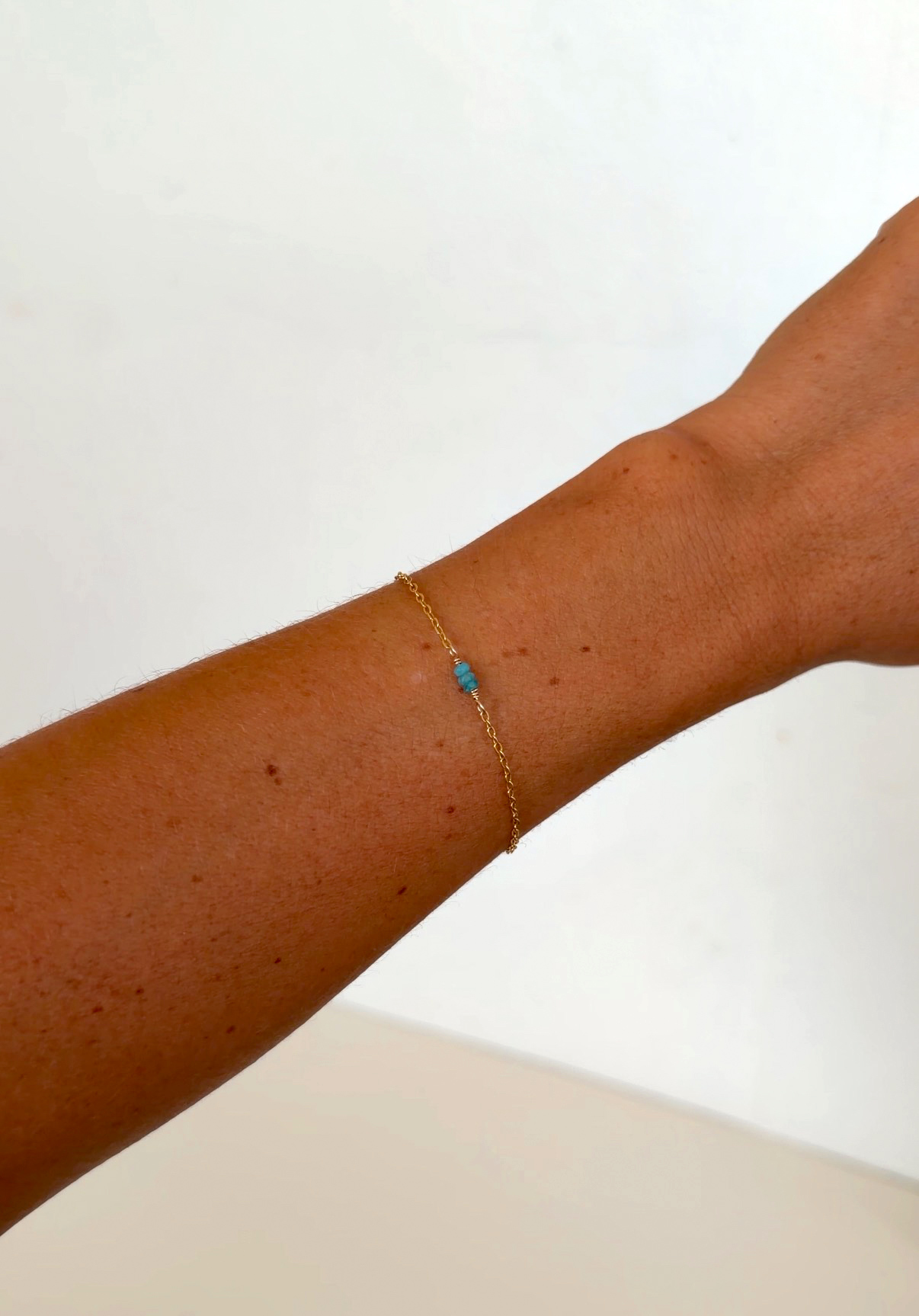 Gold Filled Blue Apatite Gemstone Bracelet + Extender