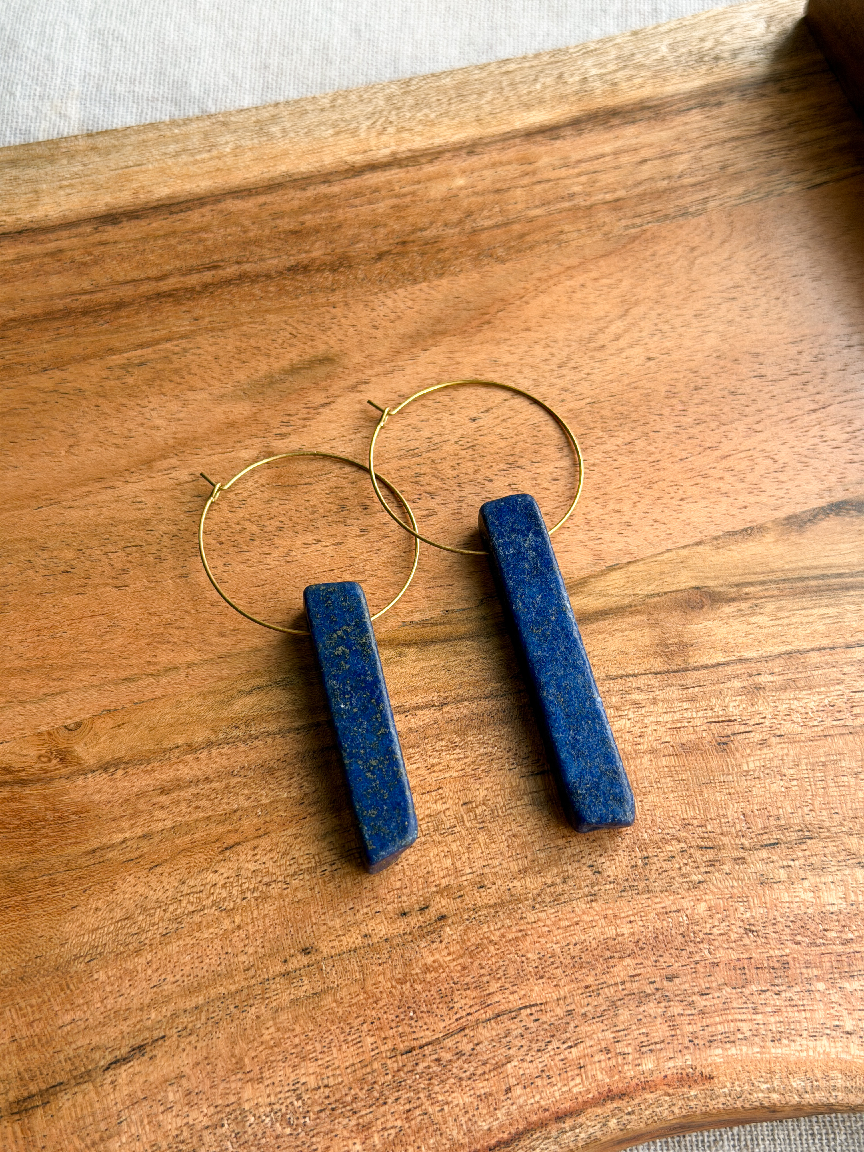 Lapis Lazuli Hoop Earrings