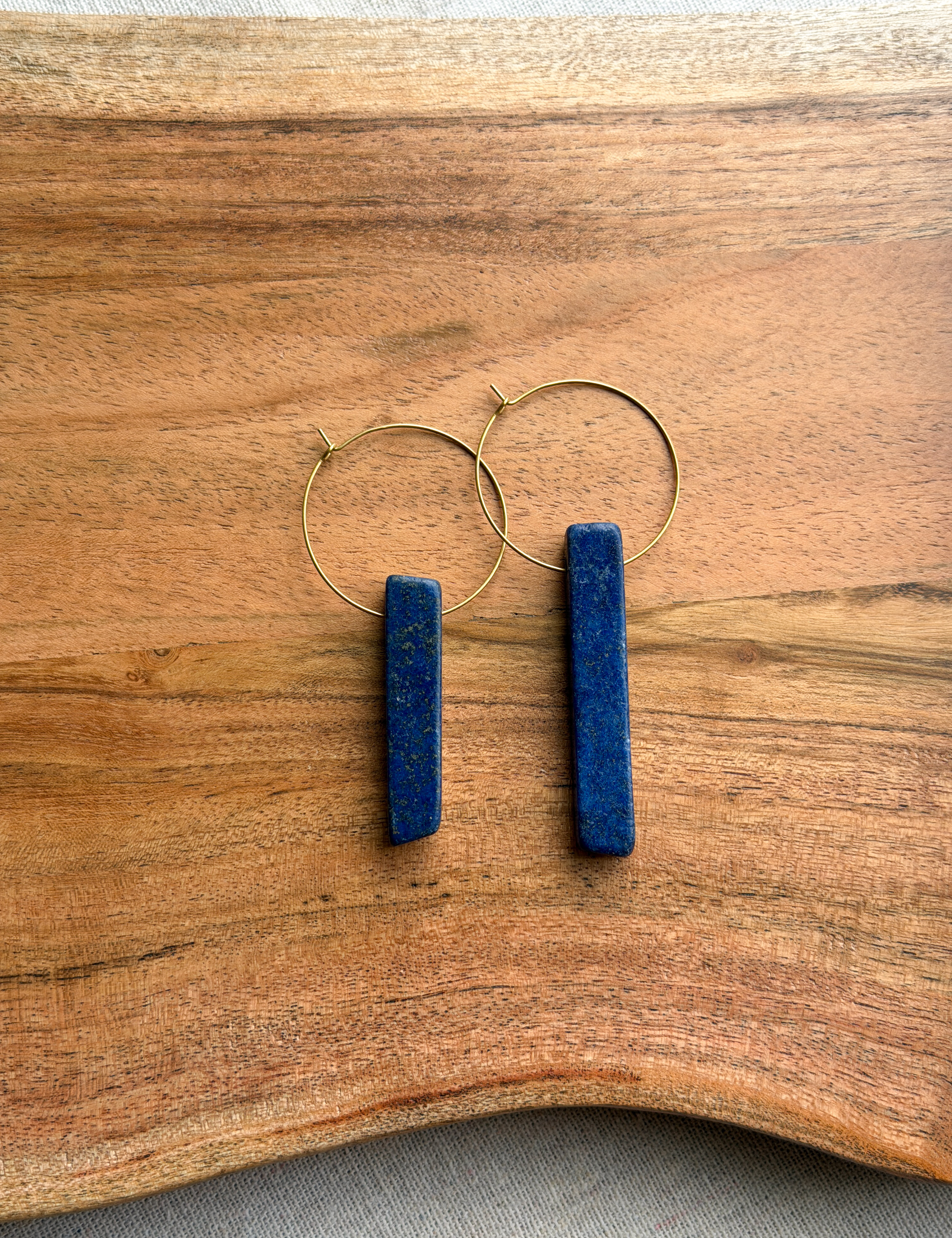 Lapis Lazuli Hoop Earrings