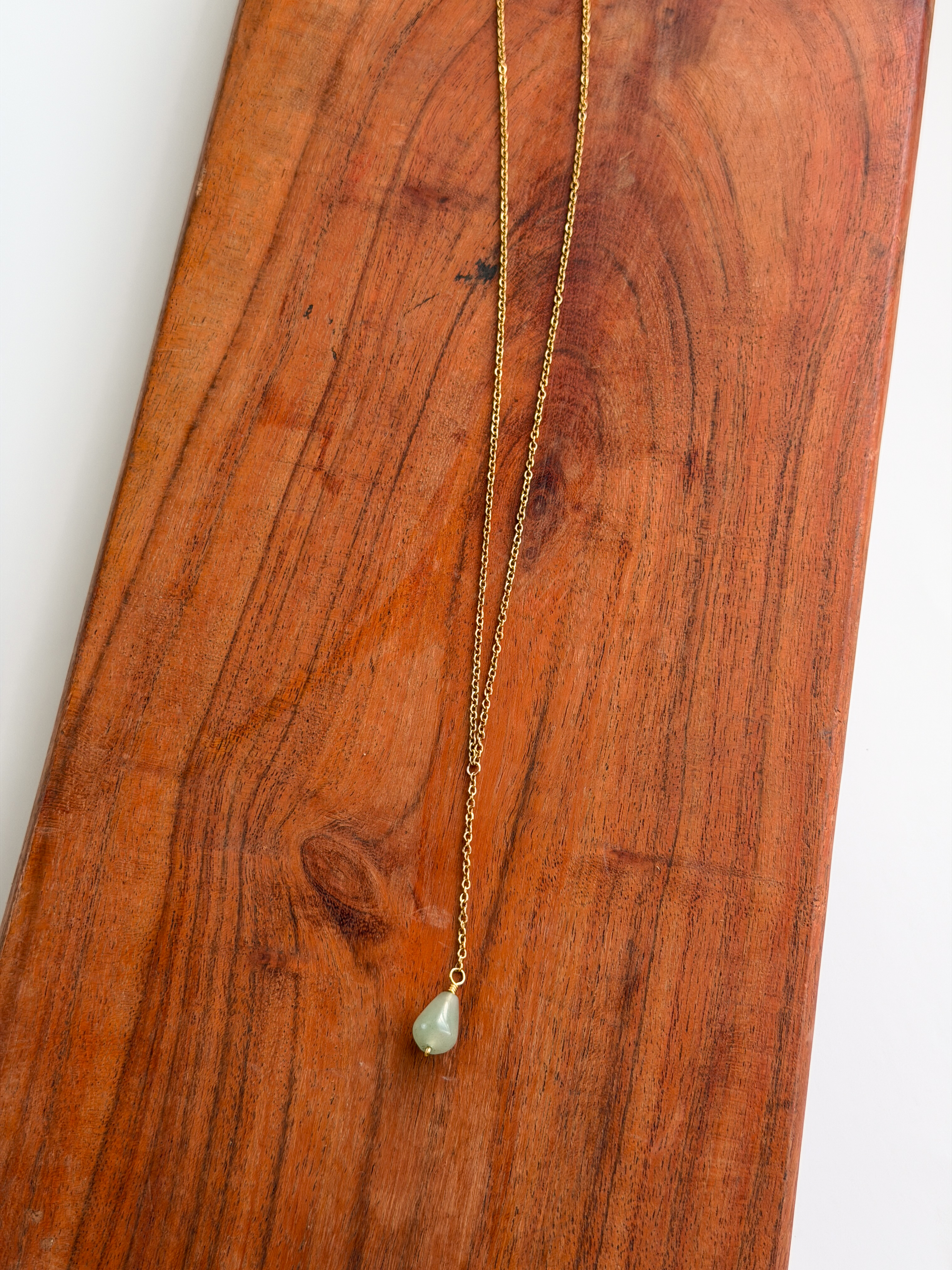 Green Aventurine Simple Drop Necklace