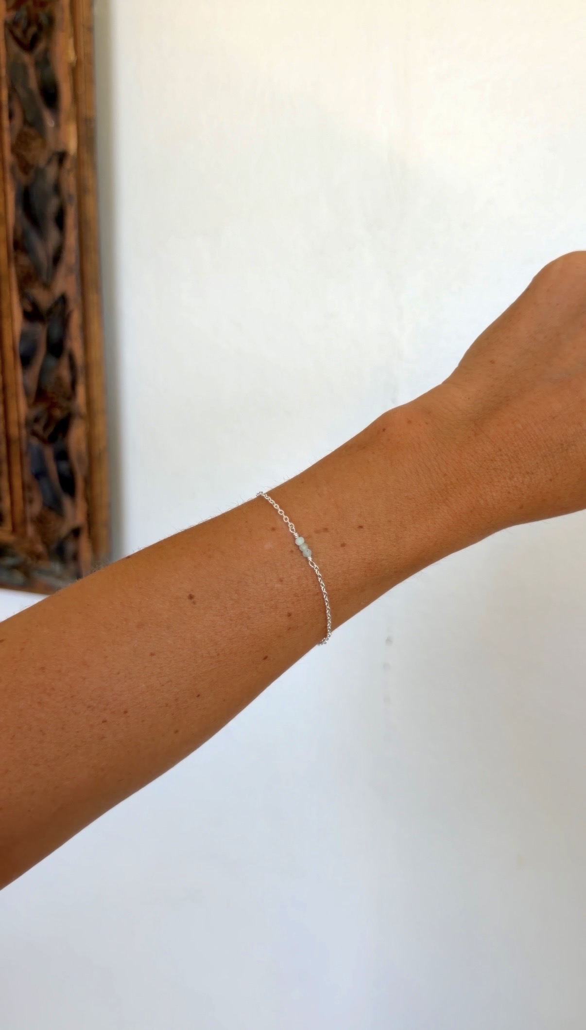 Sterling Silver Peruvian Amazonite Gemstone Bracelet + Extender