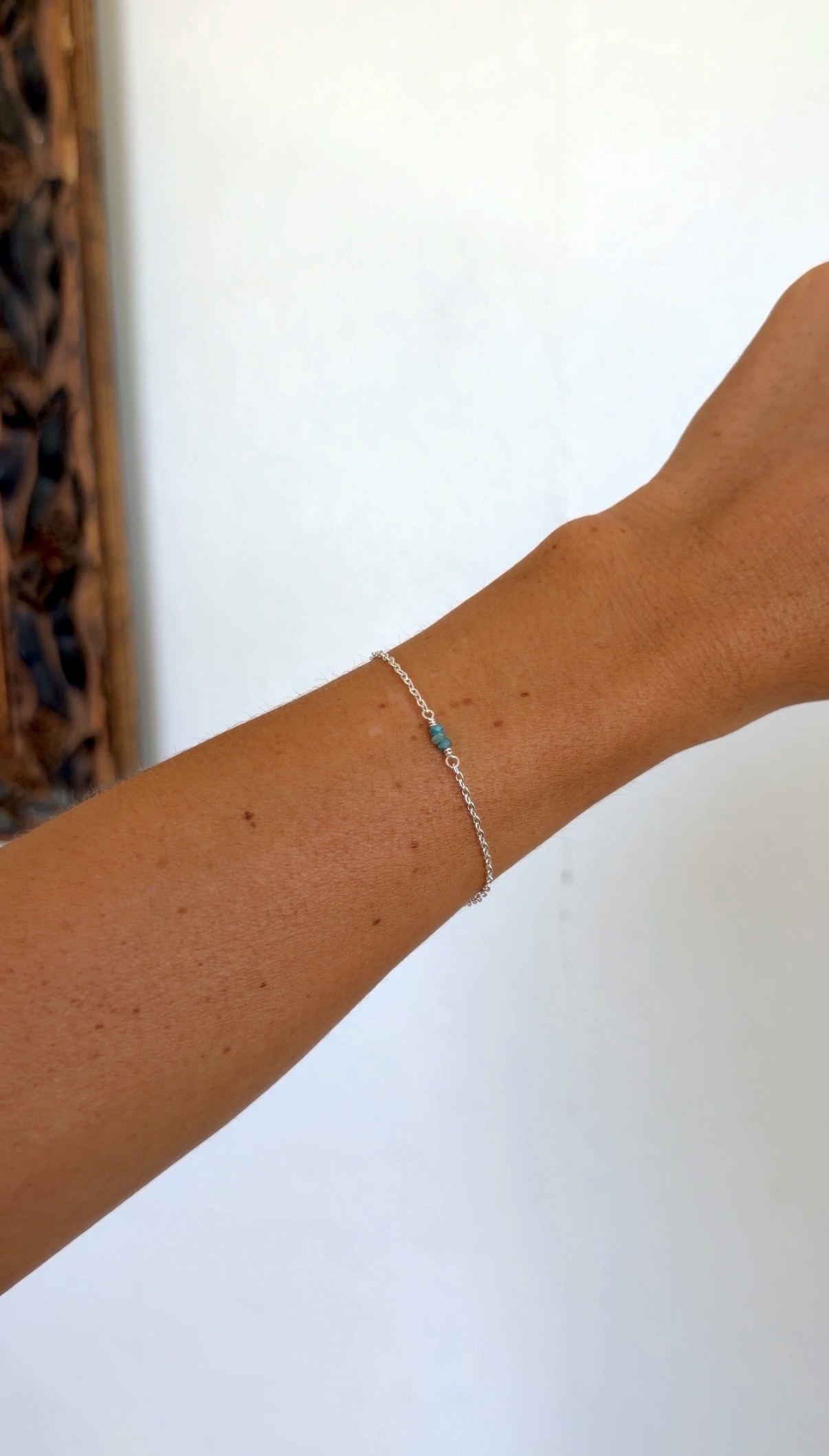 Sterling Silver Blue Apatite Bracelet + Extender