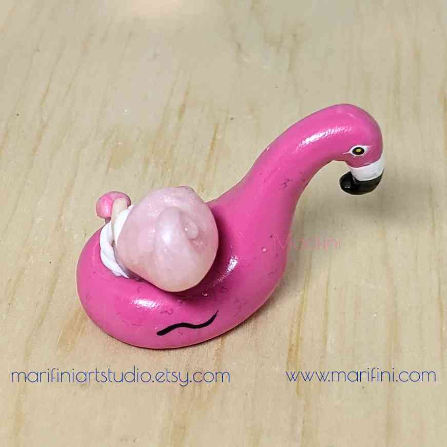 Gnome on Flamingo Floatie