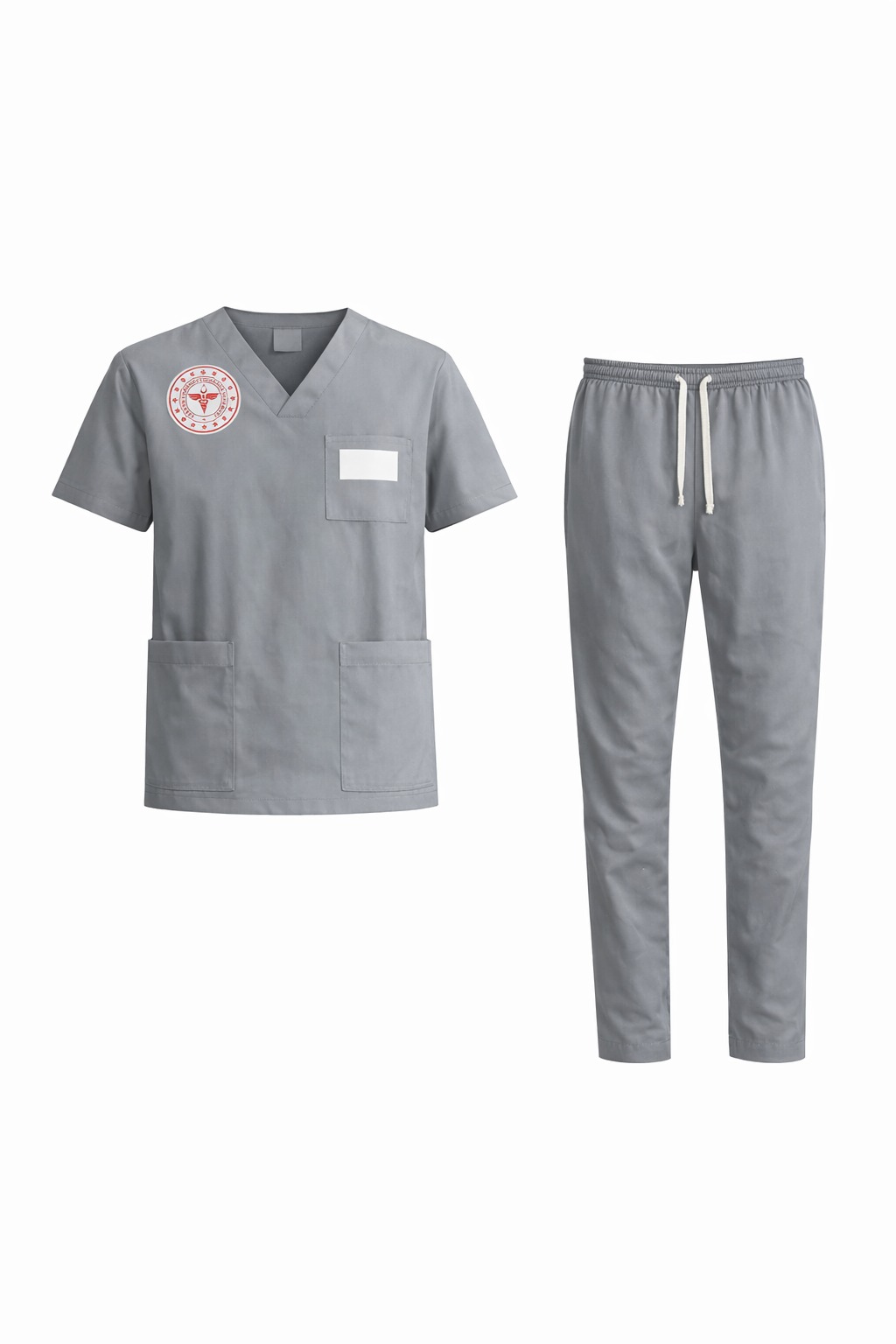 Gri Doktor ve Hemşire Üniforması